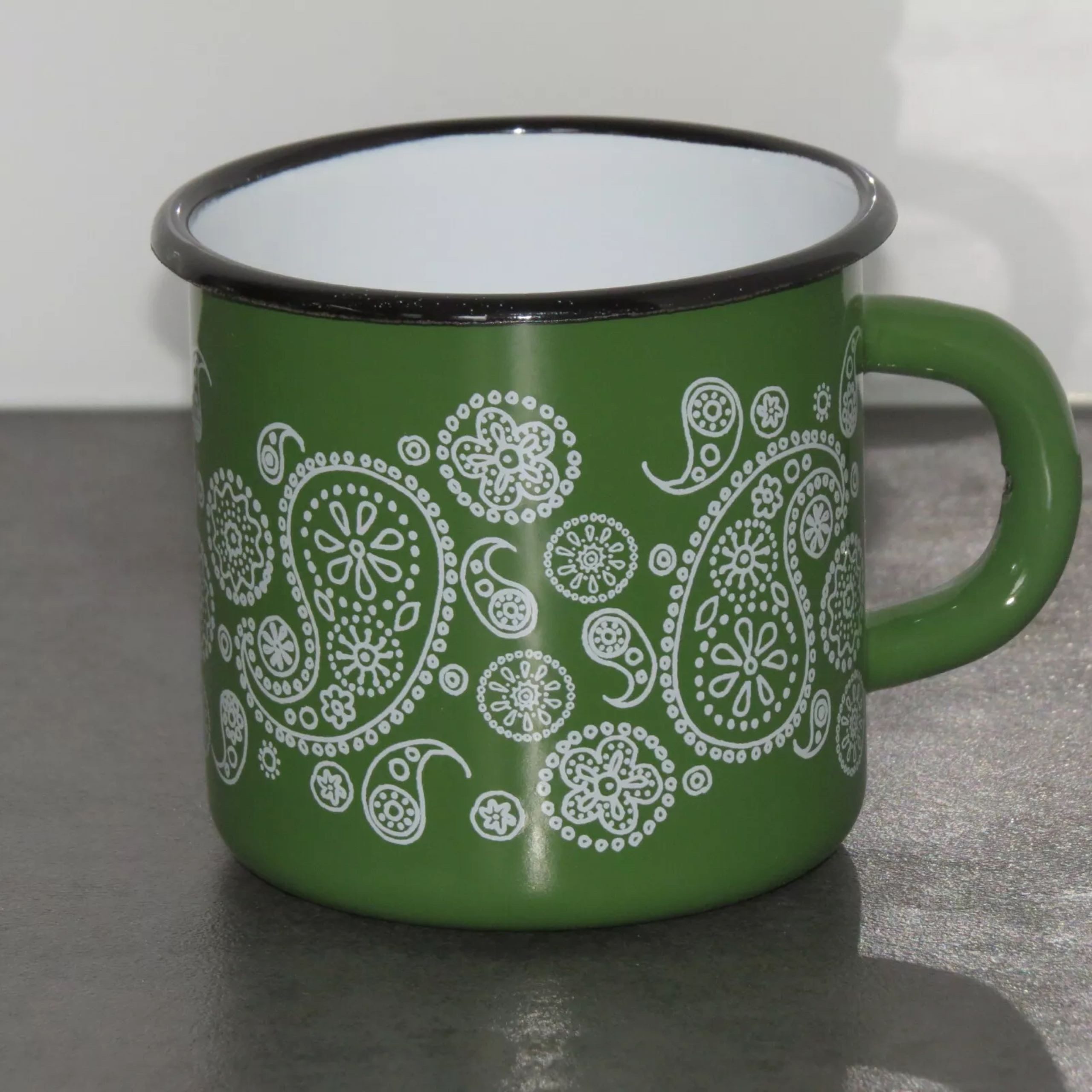Holzprodukte Кружки Email Emaile Emaille Kaffeebecher Teetasse Кружки Tasse Kaffee Tee, 350 ml