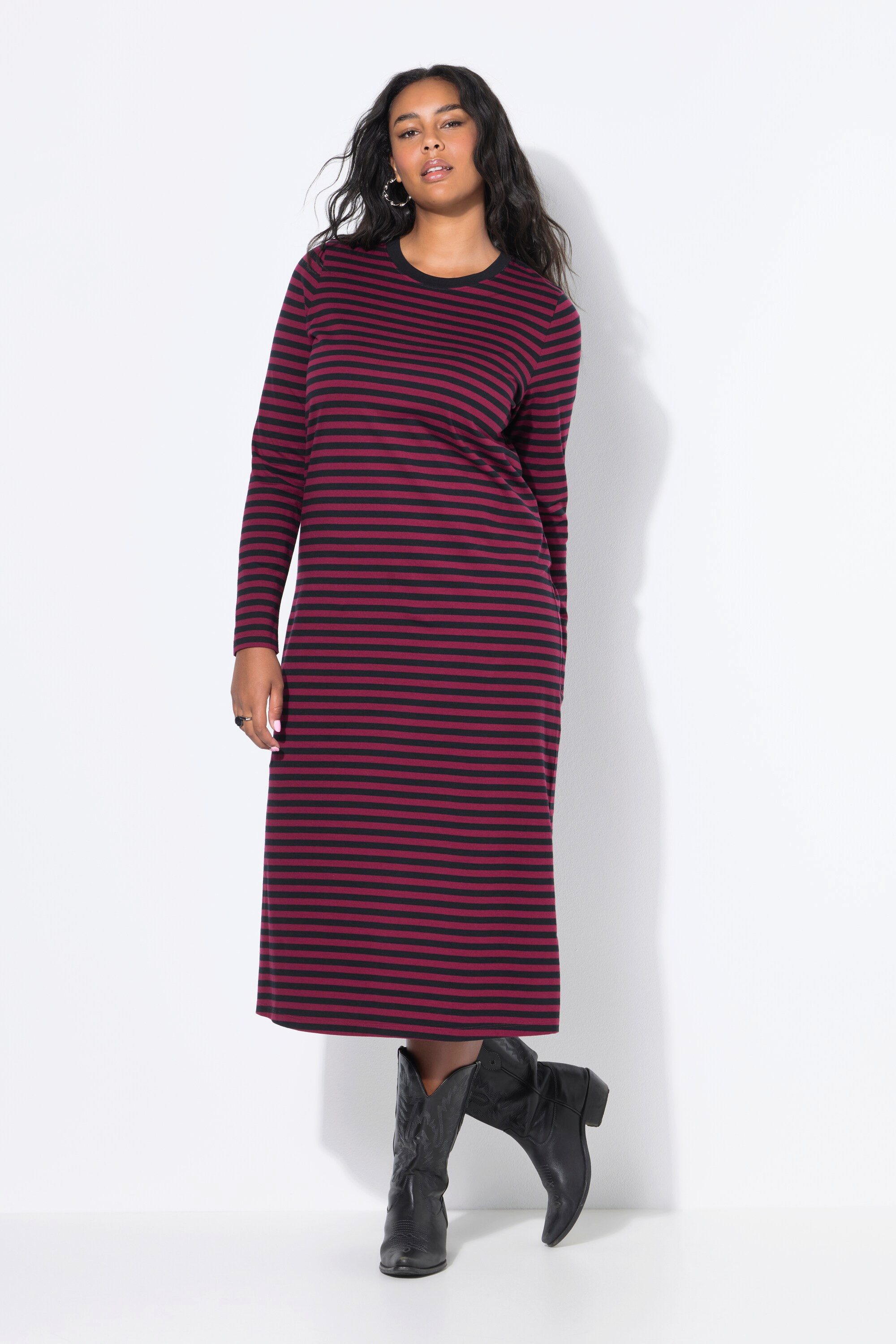 Studio Untold Jerseykleid Maxikleid Jersey mit Ringeln Langarm günstig online kaufen