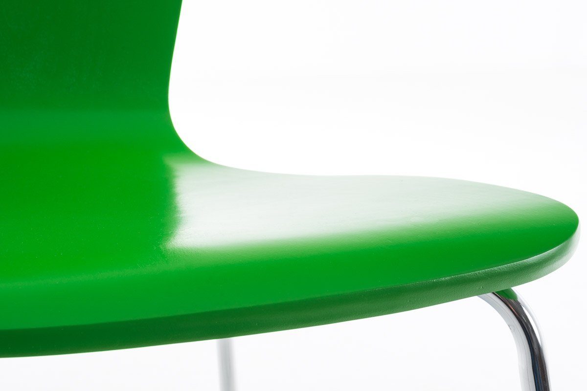 CLP Besucherstuhl Holzsitz geformter ergonomisch Metall, Aaron, grün