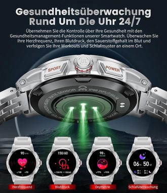 Lige DFA-SML6-B-DE-SXT-1 Smartwatch (1.43 Zoll, Android/iOS), Premium AMOLED-Smartwatch: Klar, Gesund, Sport, AI, Stil - LIGE 2023