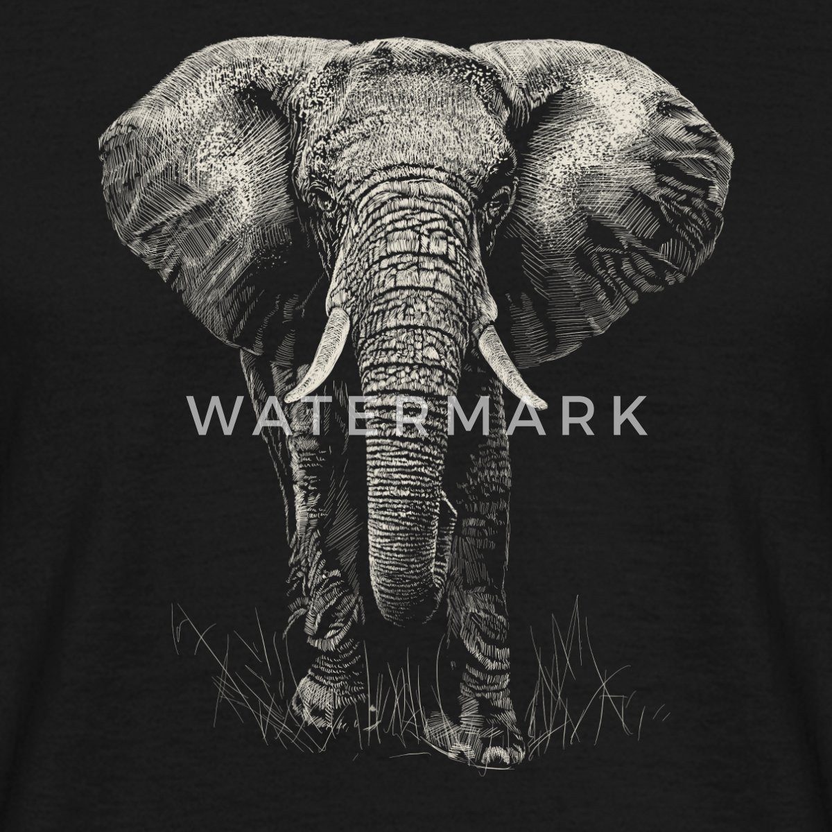 Spreadshirt T-Shirt Elefant Front Männer T-Shirt (1-tlg)