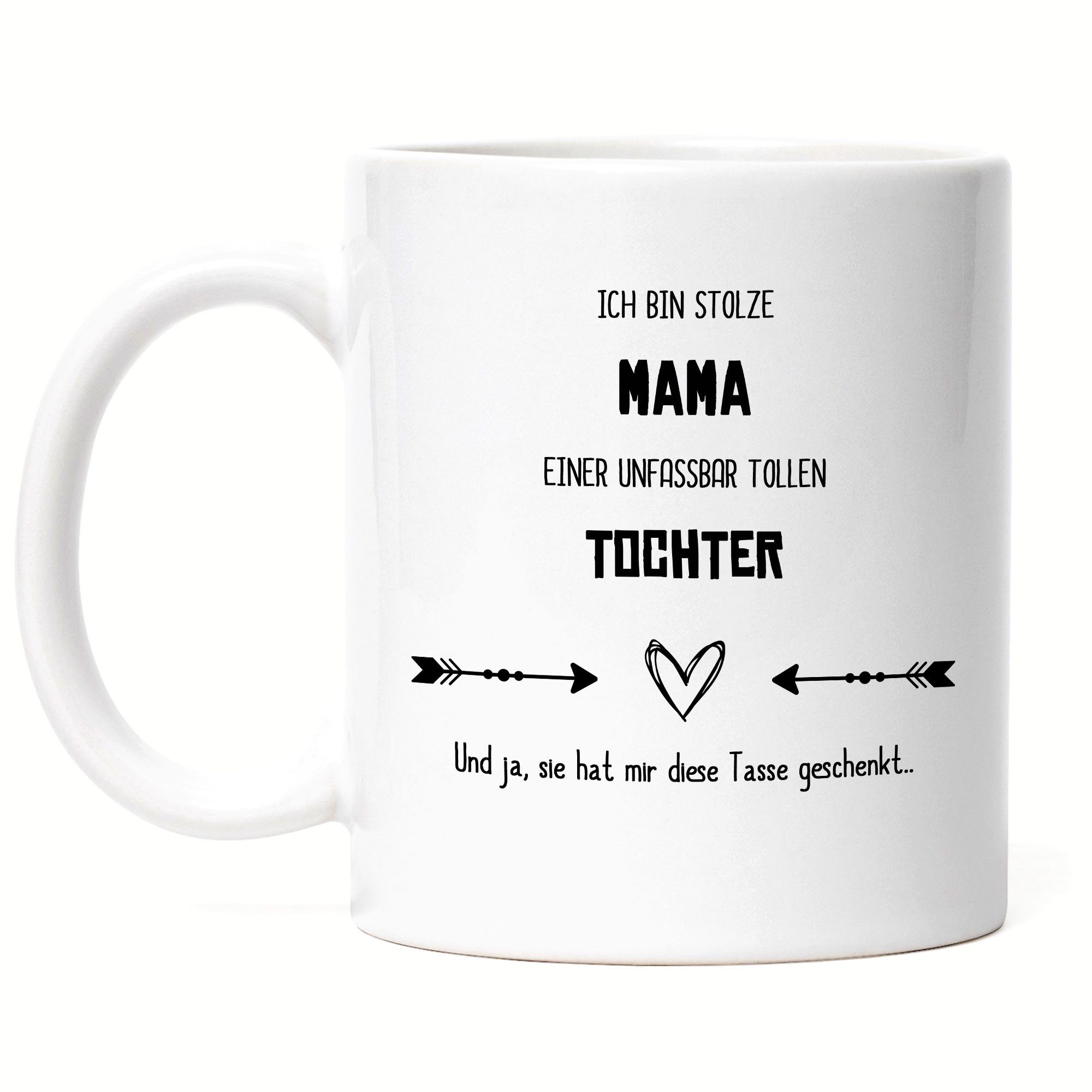 Geschenkidee Tasse Weiß Geburtstag, Tasse Lustig Hey!Print Mama Sarkasmus Muttertag Keramik Tolle Stolze Tochter