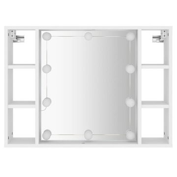 vidaXL Badezimmerspiegelschrank Spiegelschrank mit LED Weiß 76x15x55 cm (1-St)