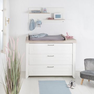 roba® Babyzimmer-Komplettset Felicia, Gitterbett, Wickelkommode, 3-türiger Schrank, umbaubar