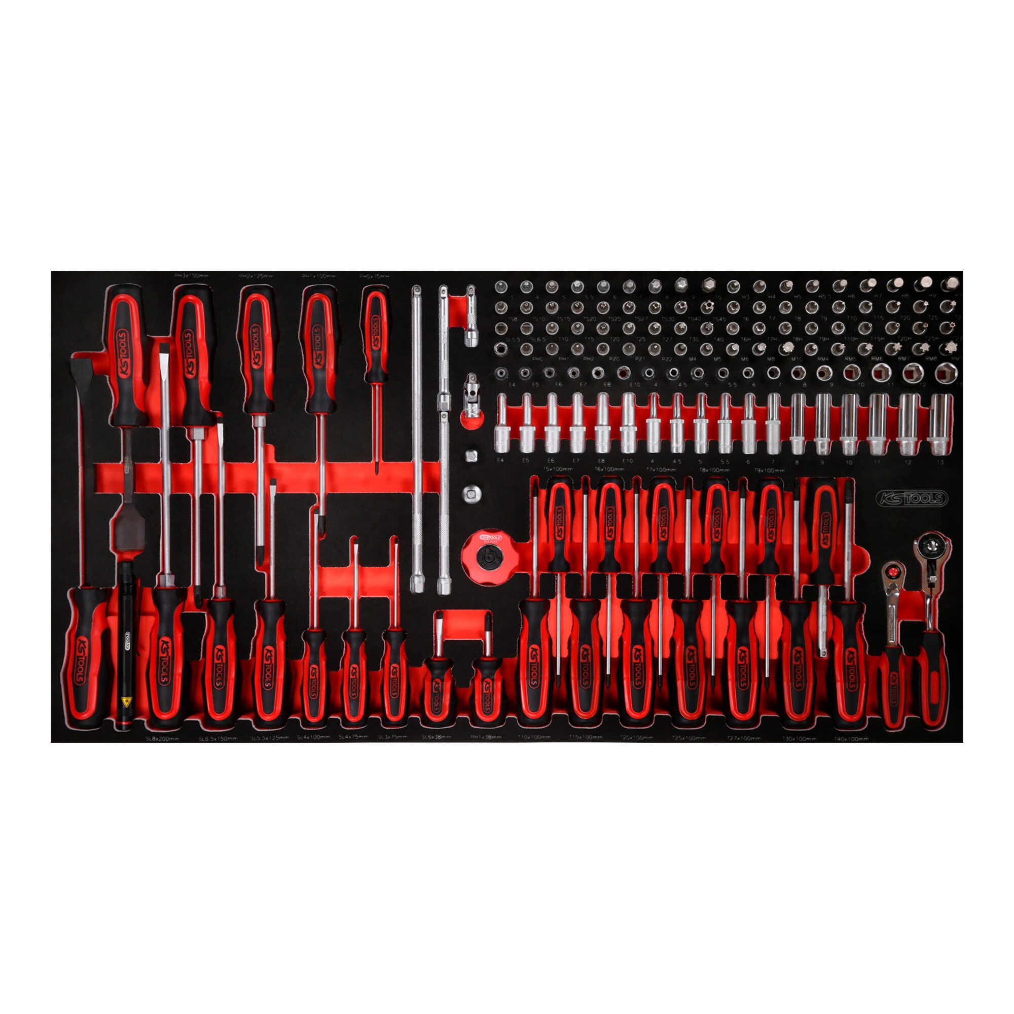 KS Tools Bit- und Steckschlüsselset KS Tools 1/4" Steckschlüssel- / und Schraubendreher-Satz in Schaumstof