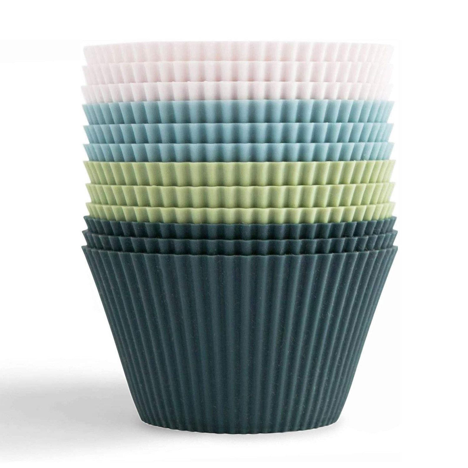 TUWENA Silikonform Cupcake-Formen, Backformen aus Silikon Muffinform Silikonformen, (12-tlg), Antihaftwirkung