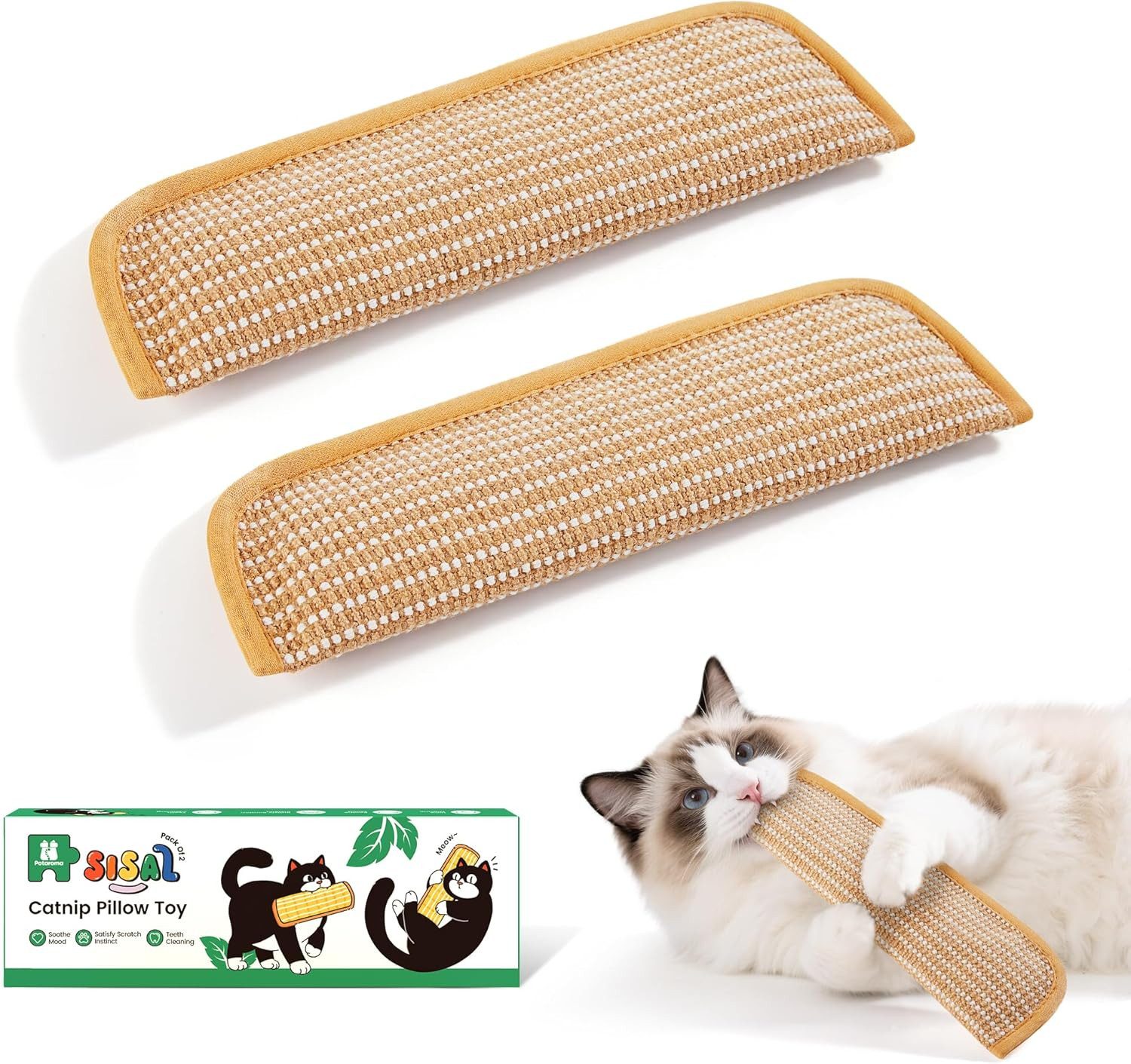FELIXLEO Kratzbrett Katzenspielzeug 2er Pack Katzenminze Sisal Kratz Kick interaktiv, (1-tlg)