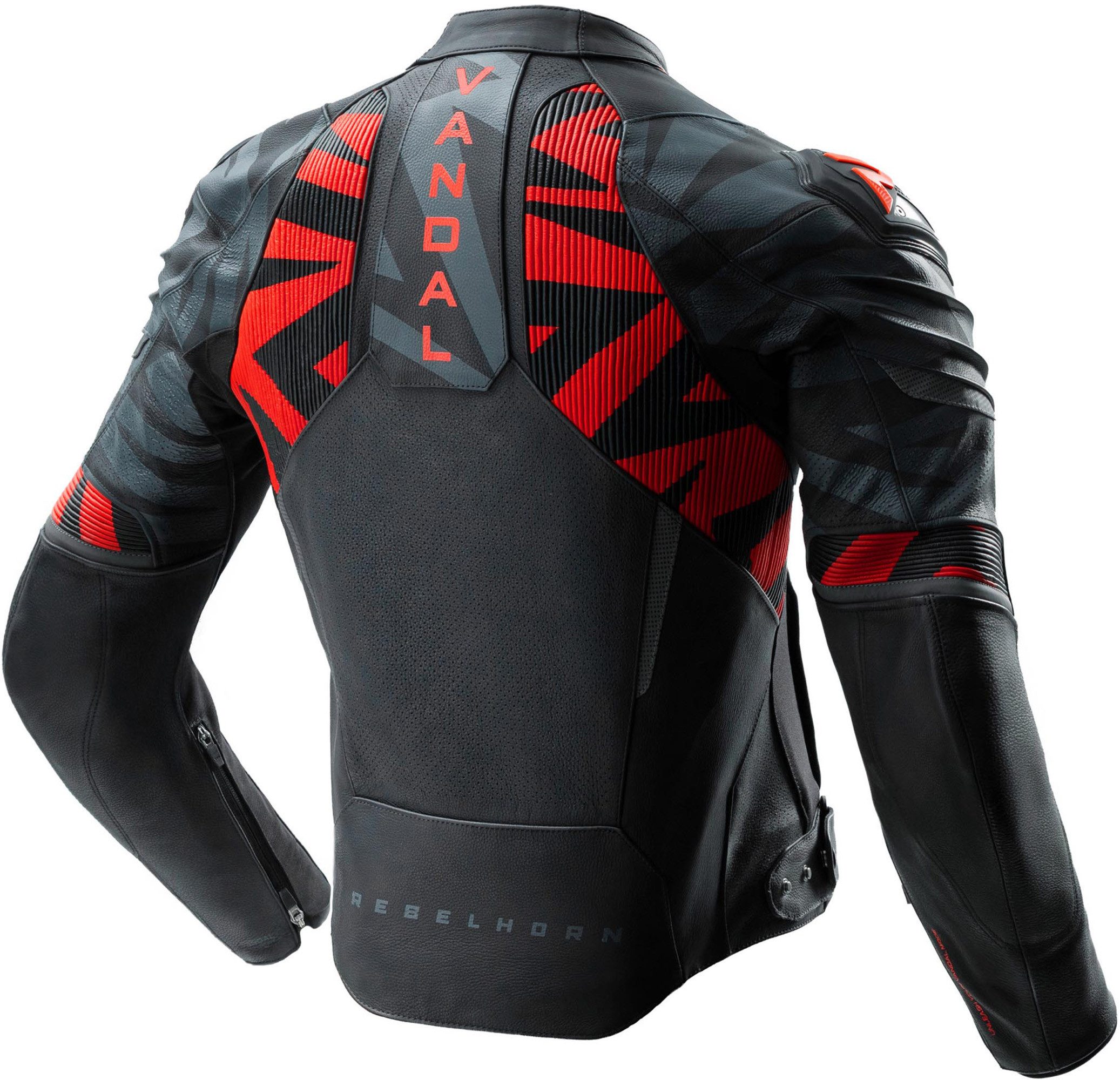 Rebelhorn Motorradjacke Vandal 2 Motorrad Lederjacke Verbindungsreißverschluss,Ellenbogenprotektoren enthalten,perfori