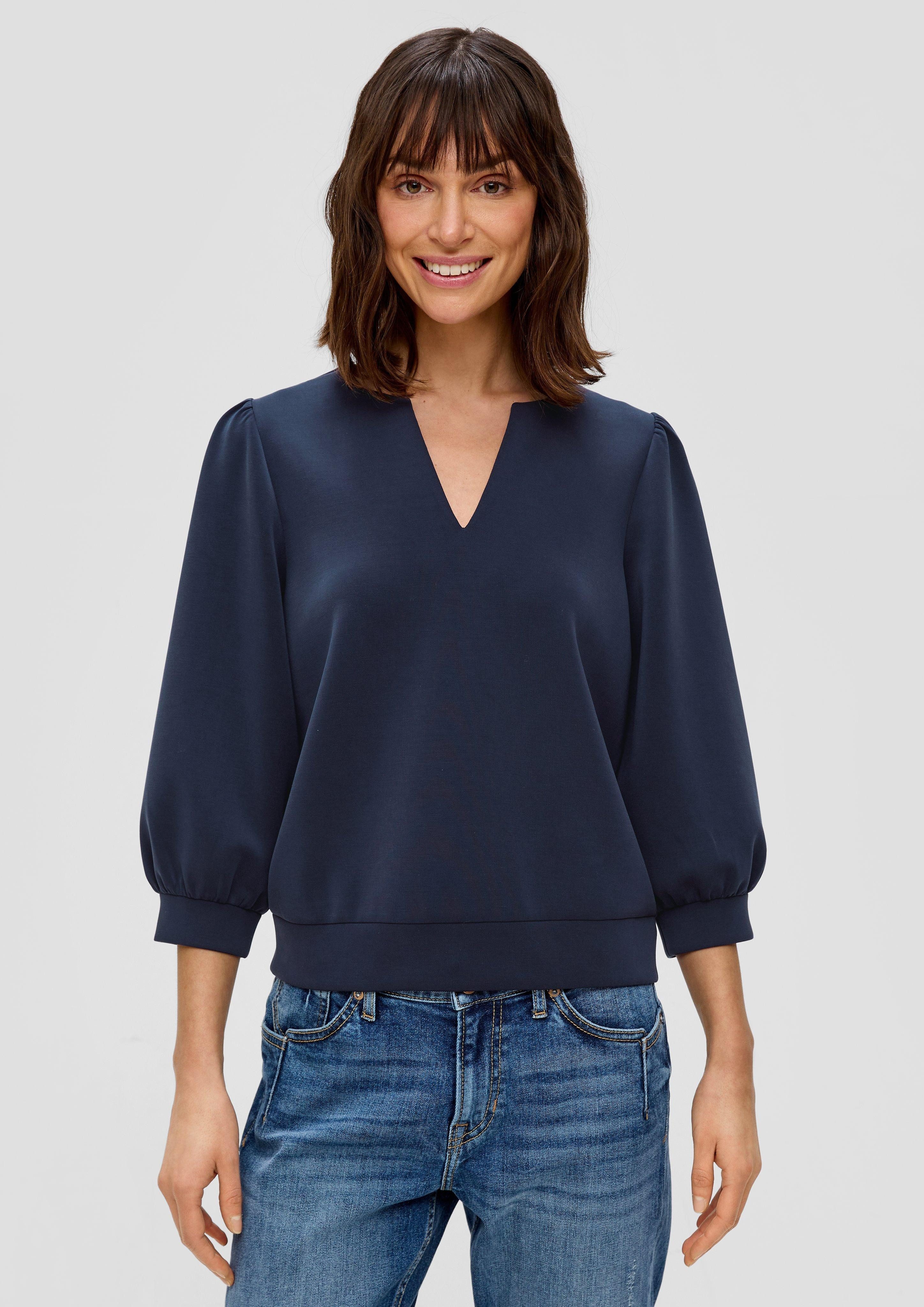 s.Oliver 3/4-Arm-Shirt Sweatshirt aus Scuba