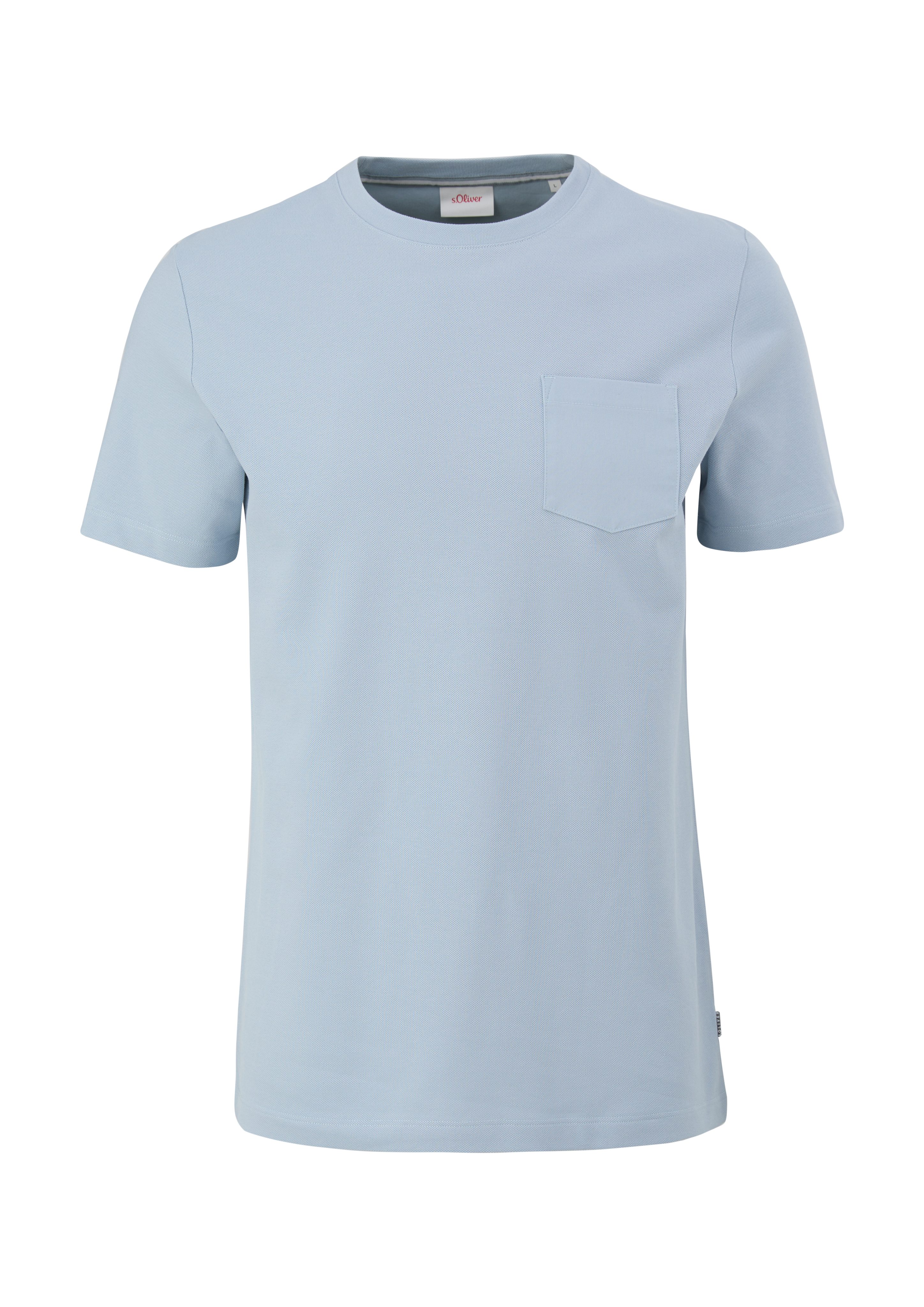 s.Oliver Piqué-Struktur Kurzarmshirt hellblau mit T-Shirt