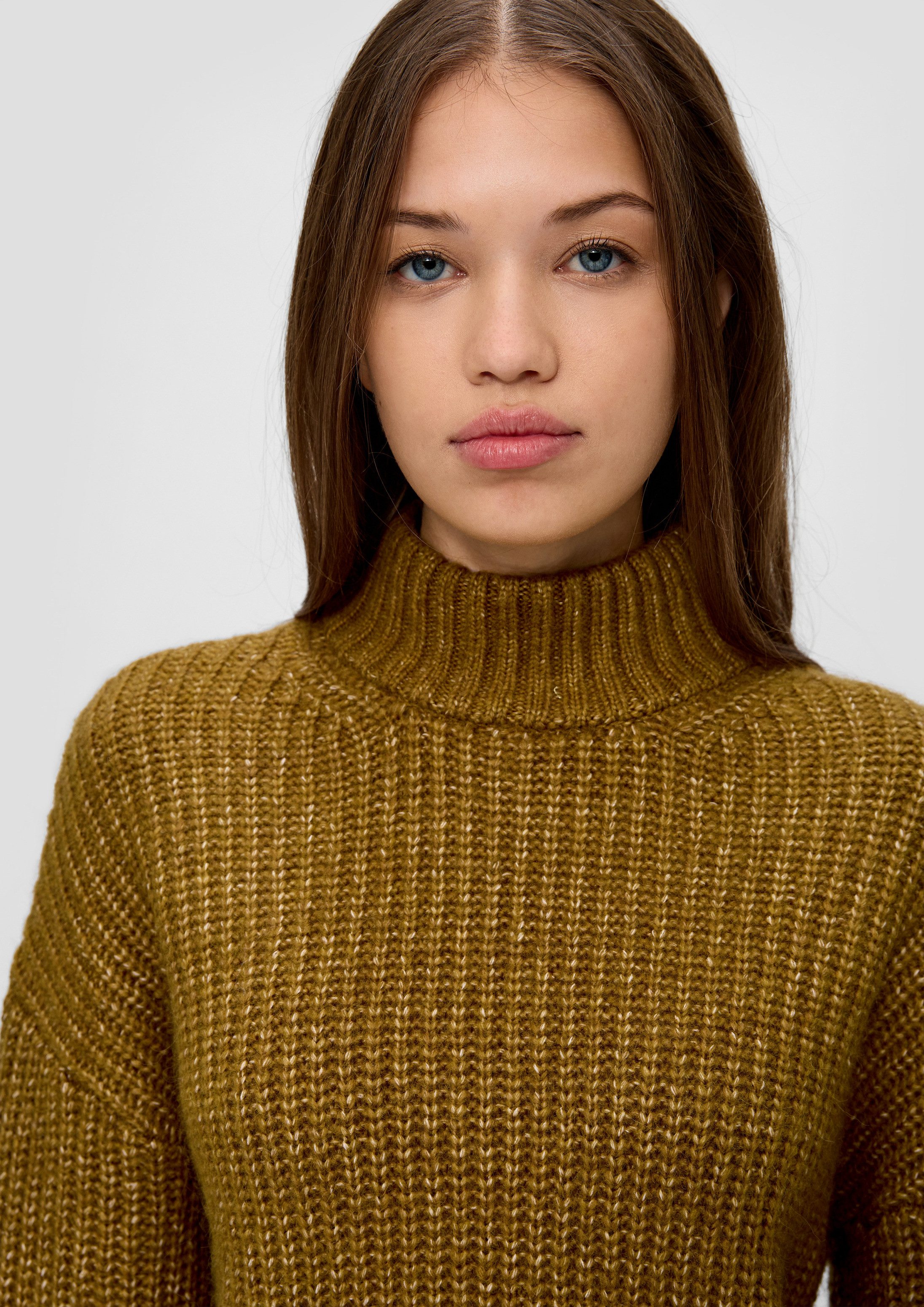 QS Longpullover Strickpullover Strickpullover mit Rollkragen