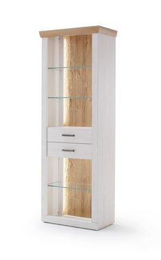 expendio Standregal Marlis 5, Pinie Aurelio / Grandson Oak Nb. 71x205x40 cm vormontiert 3D-Optik