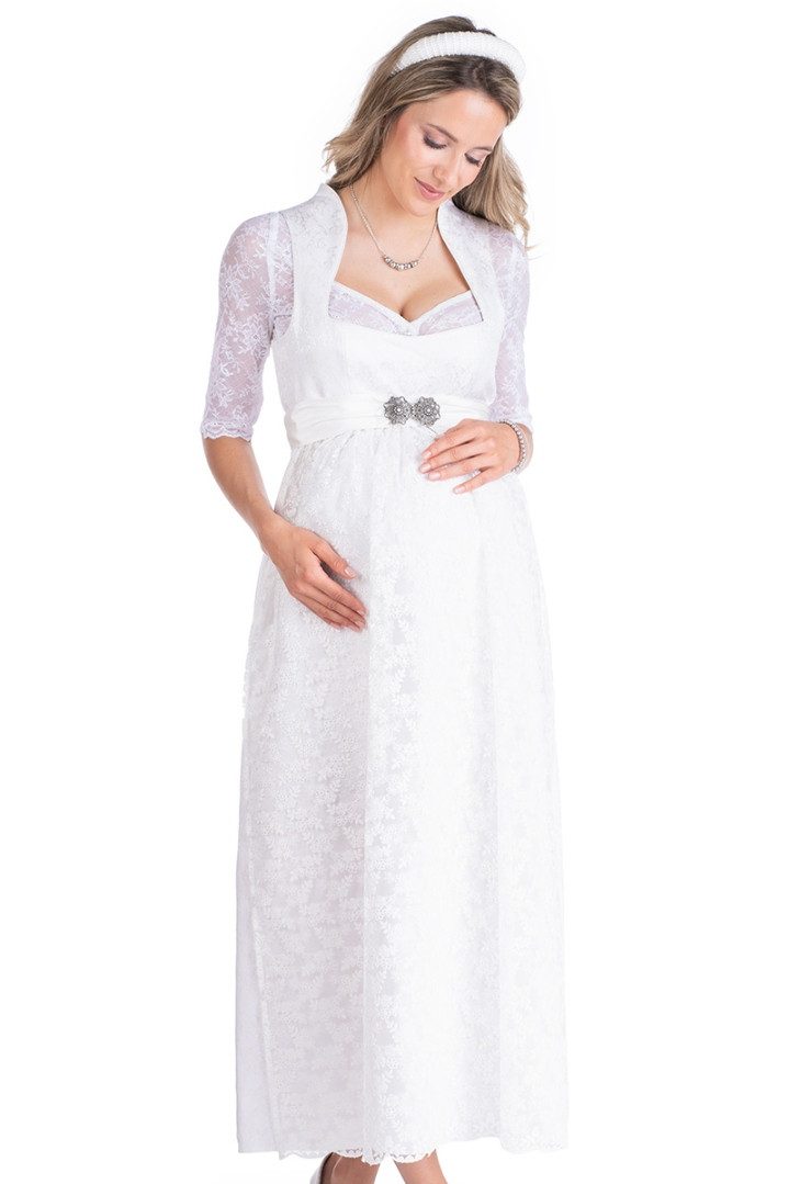 Berwin & Wolff Dirndl Hochzeits-Umstandsdirndl lang 2tlg. - HELLA - creme