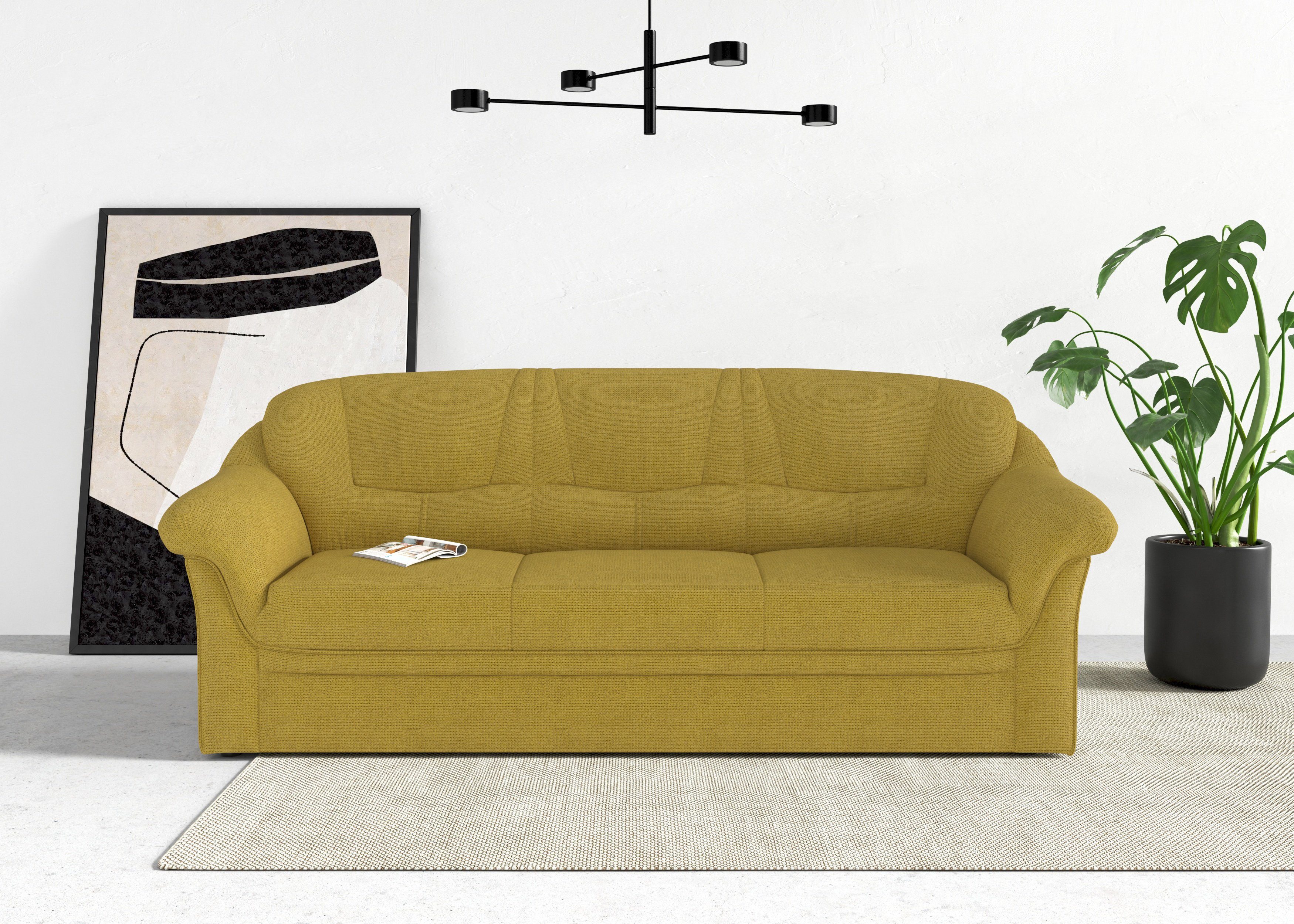 DOMO collection 3-Sitzer Montana für kleine Räume, Breite 184cm, komfortabel und zeitlos, bequeme Armlehnen