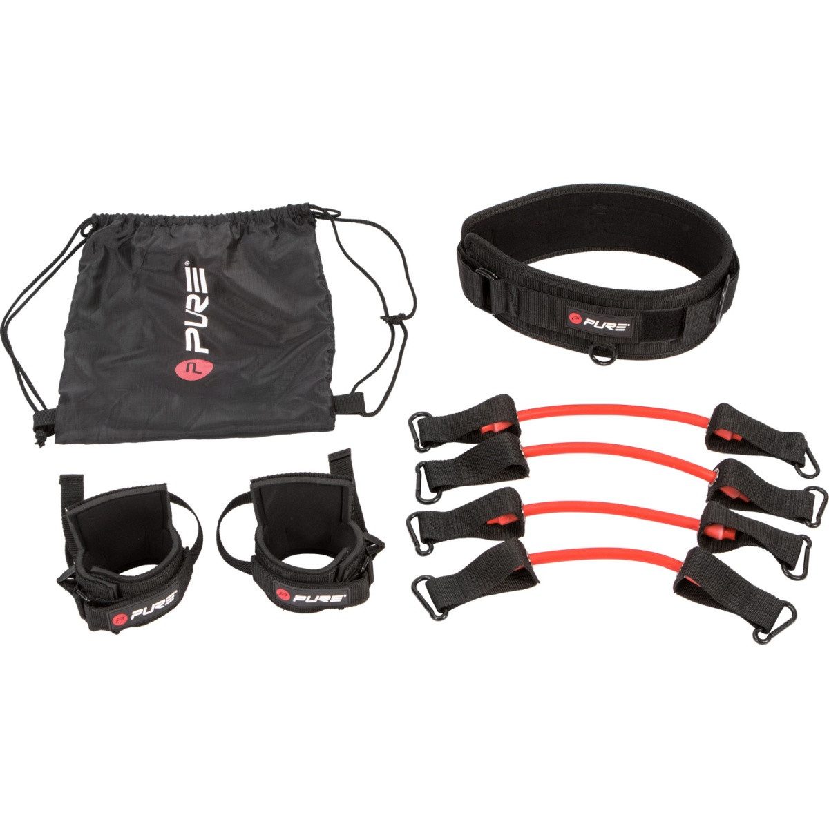 Trainingshilfe Sprung-Trainer Set Pro (6-teilig) - schwarz/rot