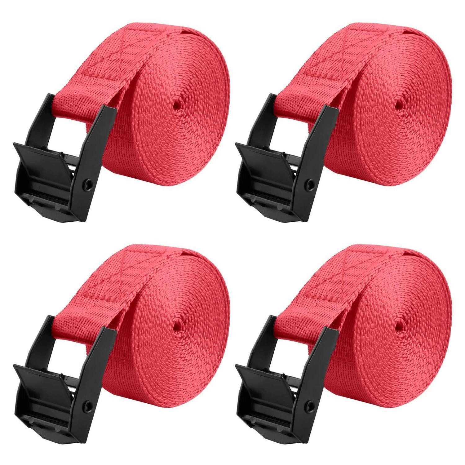 LuxusKollektion Spanngurt Spanngurt Rot 4Stk 3m Klemmschnalle 200kg (4-St)