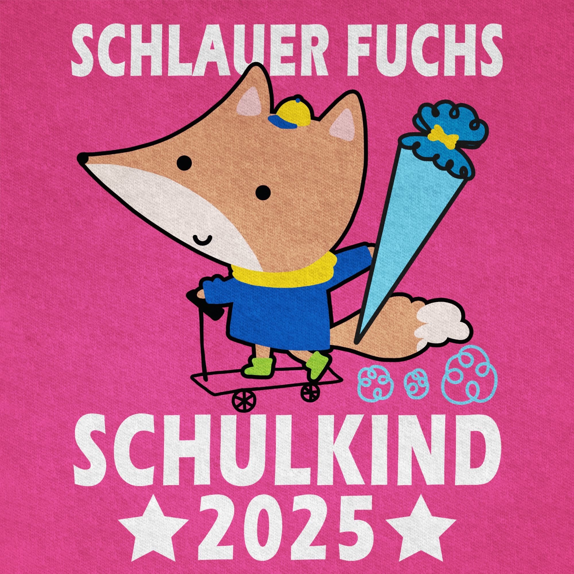 Shirtracer T-Shirt Schlauer Fuchs Schulkind 2025 (1-tlg) Einschulung Junge Schulanfang Geschenke