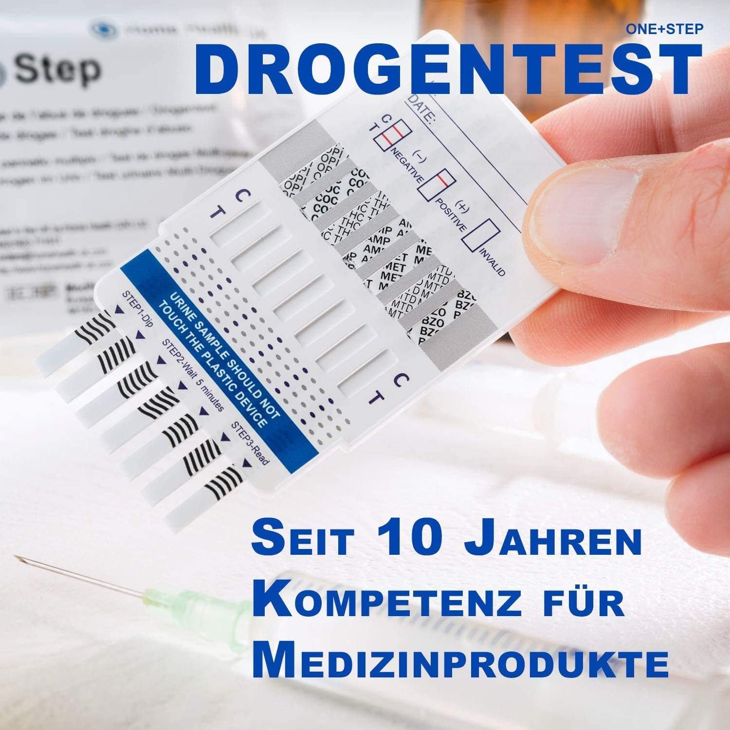 One+Step Drogen-Schnelltest für 7 Drogenarten, 10-tlg.