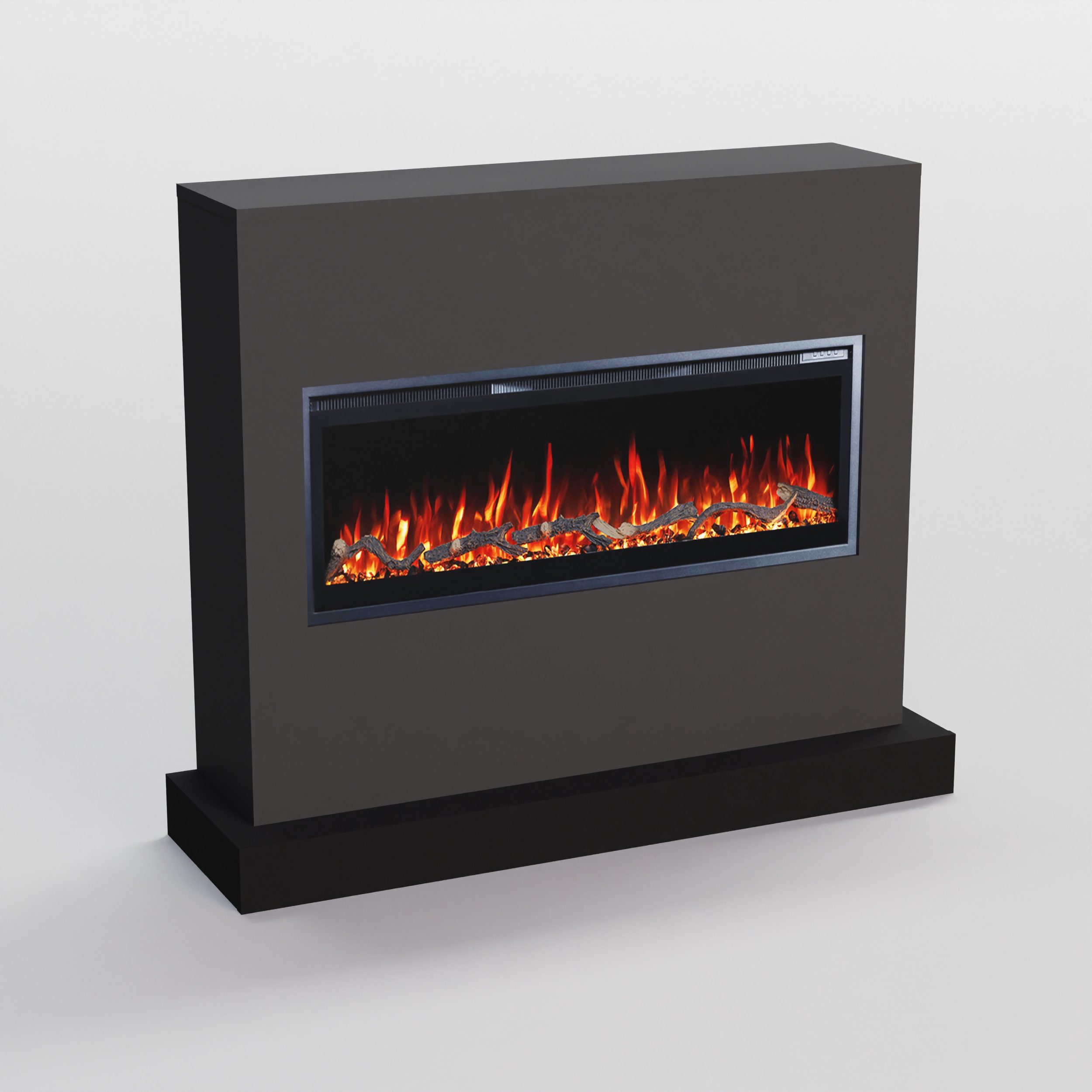GLOW FIRE Elektrokamin Zeus weiß / grau / schwarz ZEUS LED Kamin mit Heizung, Elektrischer Kamin mit 3D Feuer mit Heizung, 2 Dekorationen