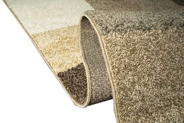 Teppich Designer Teppich Moderner Teppich Wohnzimmer Teppich Kurzflor Teppich Barock Design Meliert Braun Beige Mocca, Teppich-Traum, rechteckig, Höhe: 18 mm