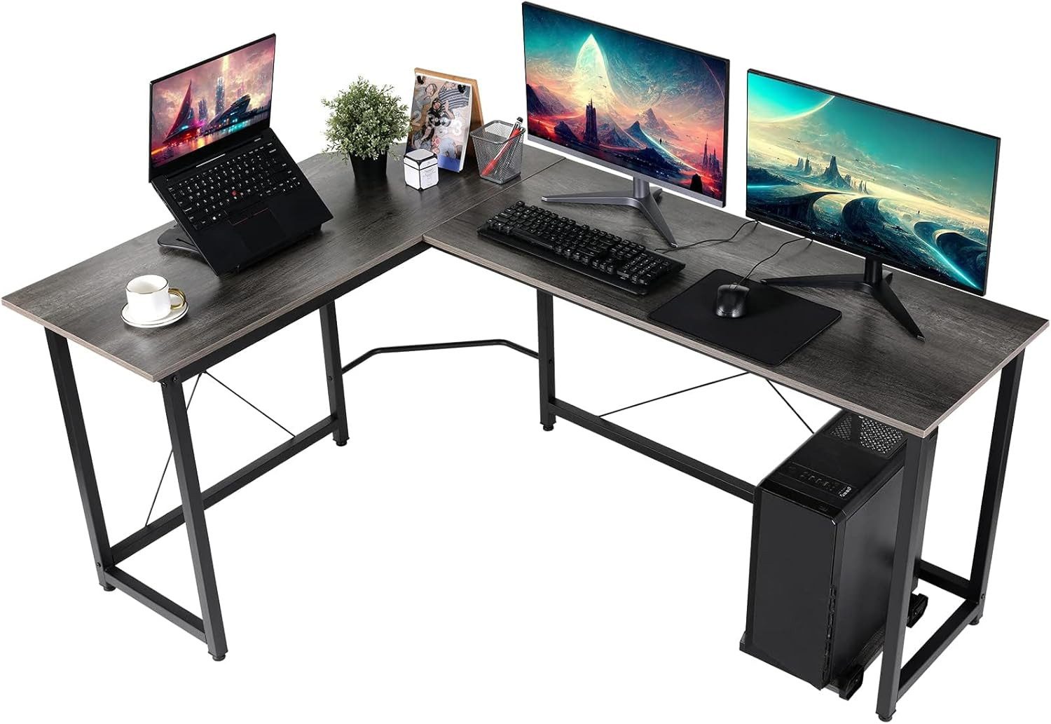 Eckschreibtisch L-förmiger Schreibtisch, 167 cm Gaming Tisch, L-Form Computertisch