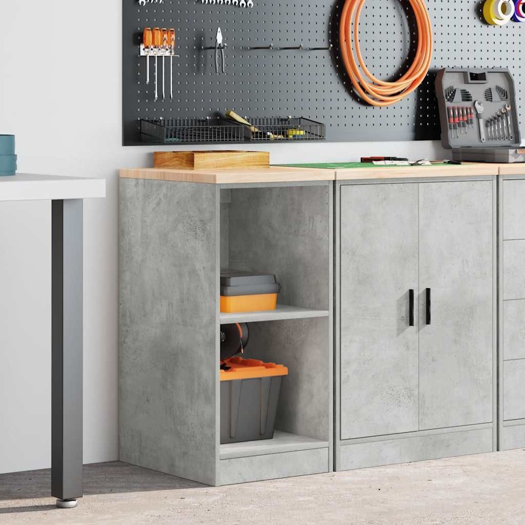 vidaXL Schrankmodule Garagen-Aufbewahrungsschrank Betongrau Massivholz Kief günstig online kaufen