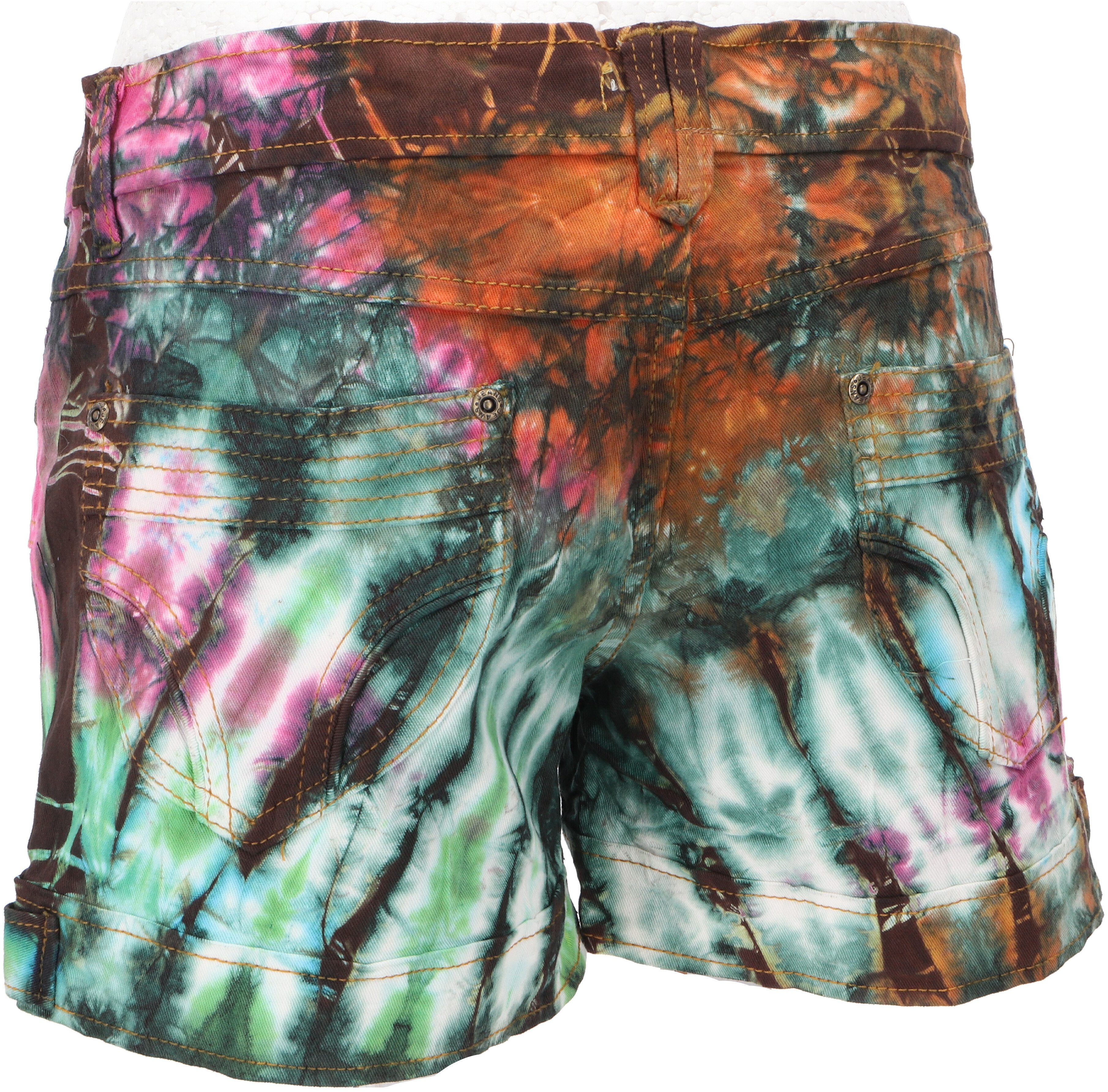 Guru-Shop Hose & Shorts Batik Jeans Pantys, Unikat Shorts, Unikat kurze.. alternative Bekleidung