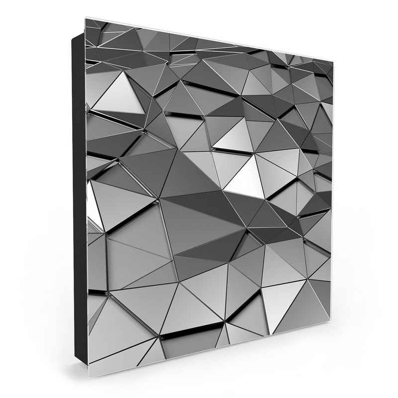 Primedeco Schlüsselkasten Magnetpinnwand mit Glasfront Metall Oberfläche (1 St)