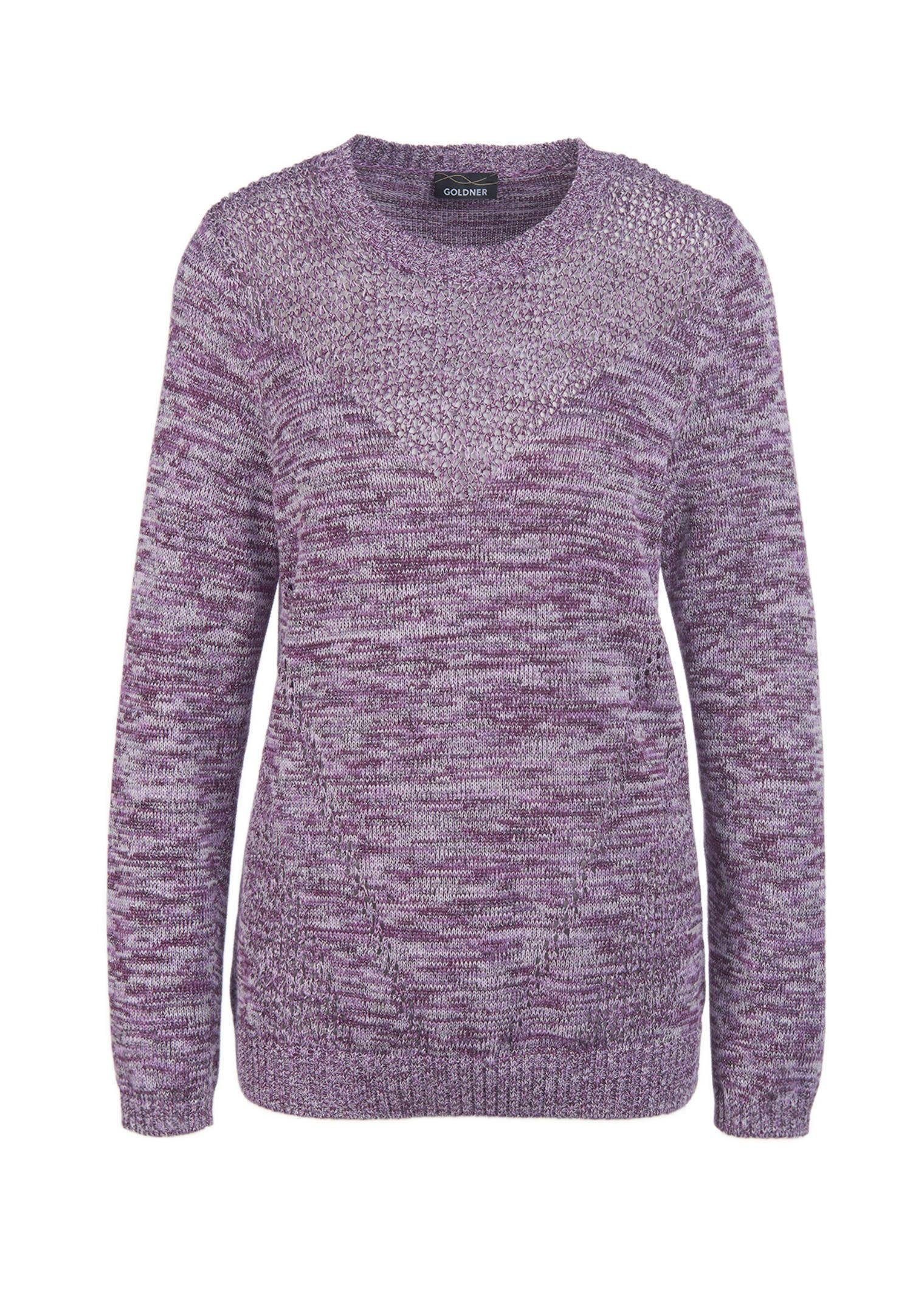 Strickpullover Kurzgröße: Pullover mit Glanzgarn