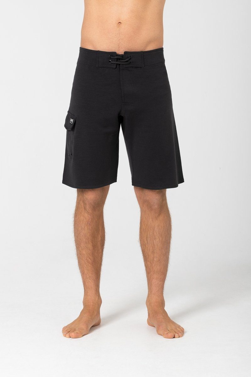 Merino lässiger ADVENTURE Merino-Materialmix M Jet SHORTS Shorts Short Black SUPER.NATURAL