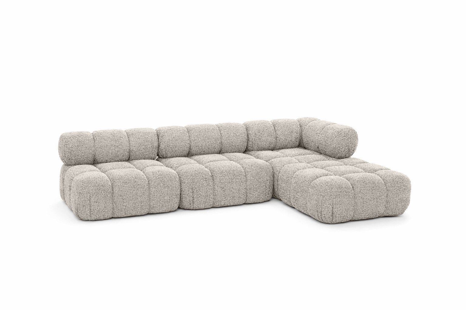 Kaiser Möbel Ecksofa L-form, Wohnlandschaft für Wohnzimmer, Bouclé-Stoff Abriamo, Selia, Ecksofa, Modernes L-Design,Weiche, abgerundete Formen,Trendiger Bouclé-Stoff