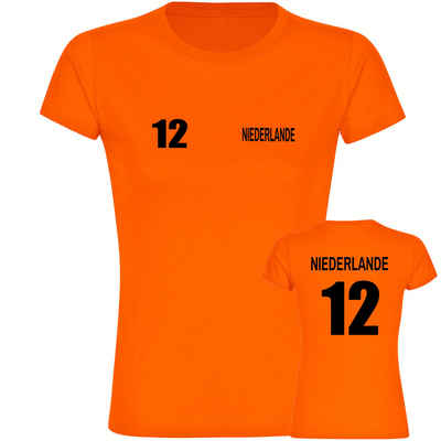multifanshop T-Shirt Damen Niederlande - Trikot 12 - Frauen