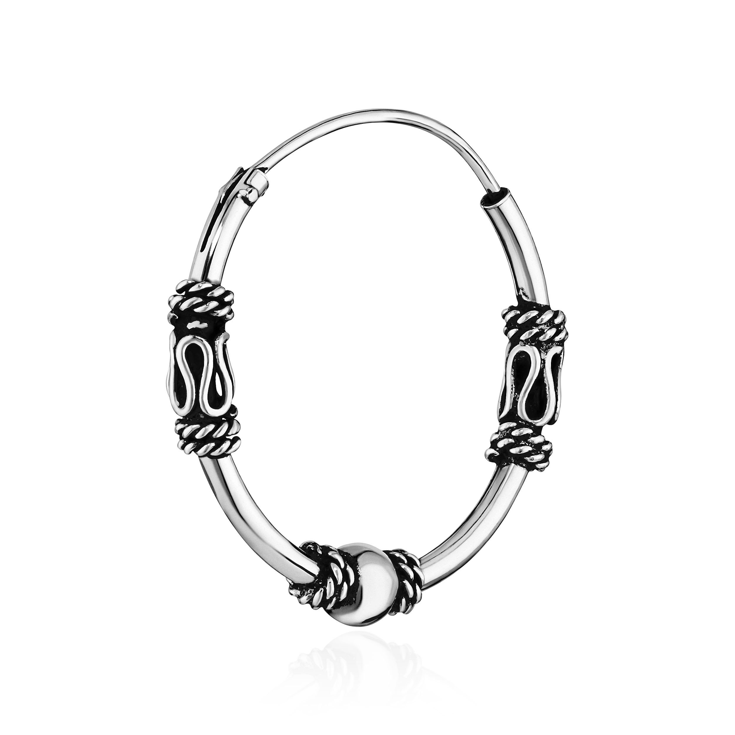 Single-Creole Einzel 925 Silber Keltische Gothic 19mm 7250