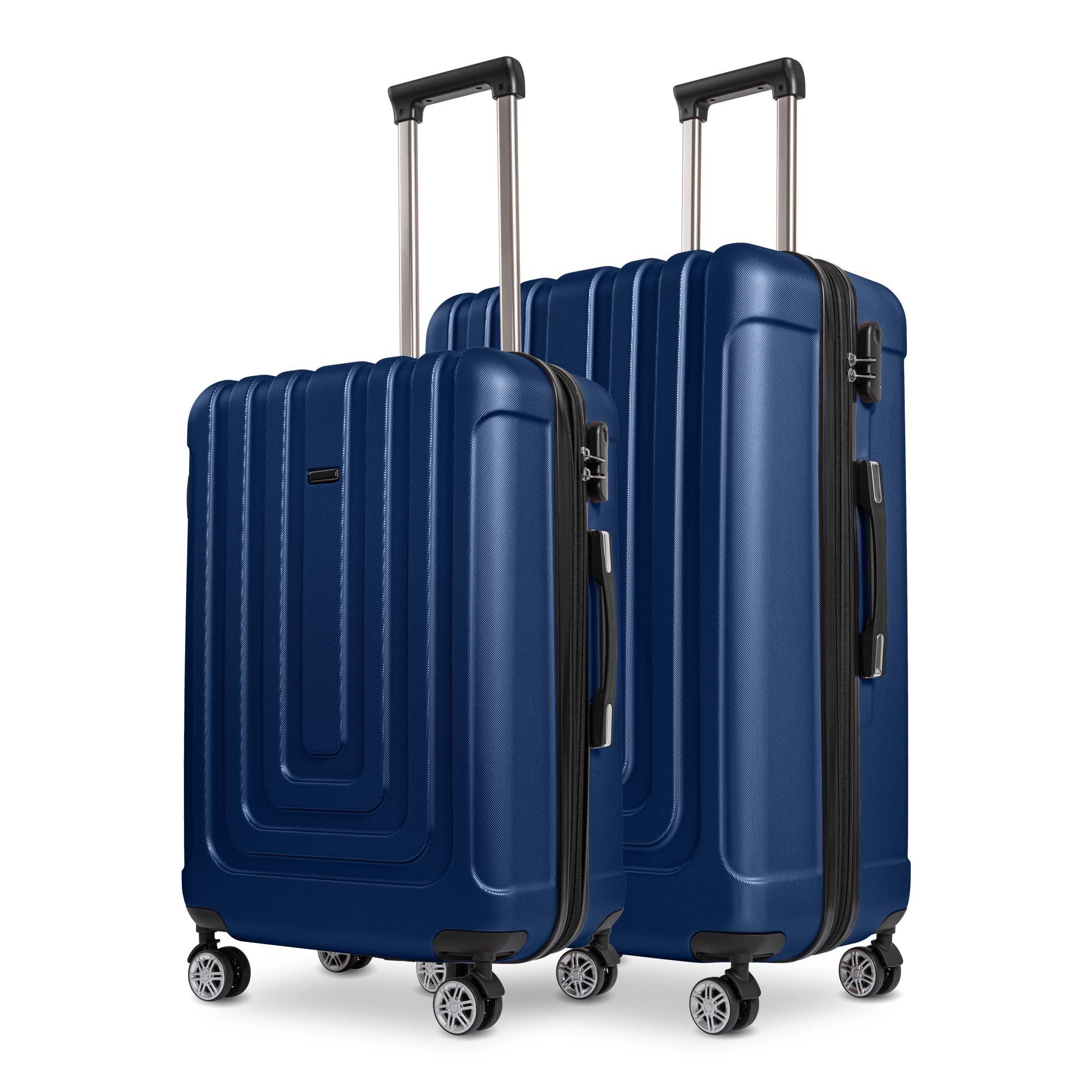 Sparsando Koffer SPARSET Checkin-Trolley(67cm) + große Koffer(77,5cm) Reisekoffer, 4 Rollen, Reisekoffer SET mit Alu-Rahmen, ABS & TSA Nummern-Schloss