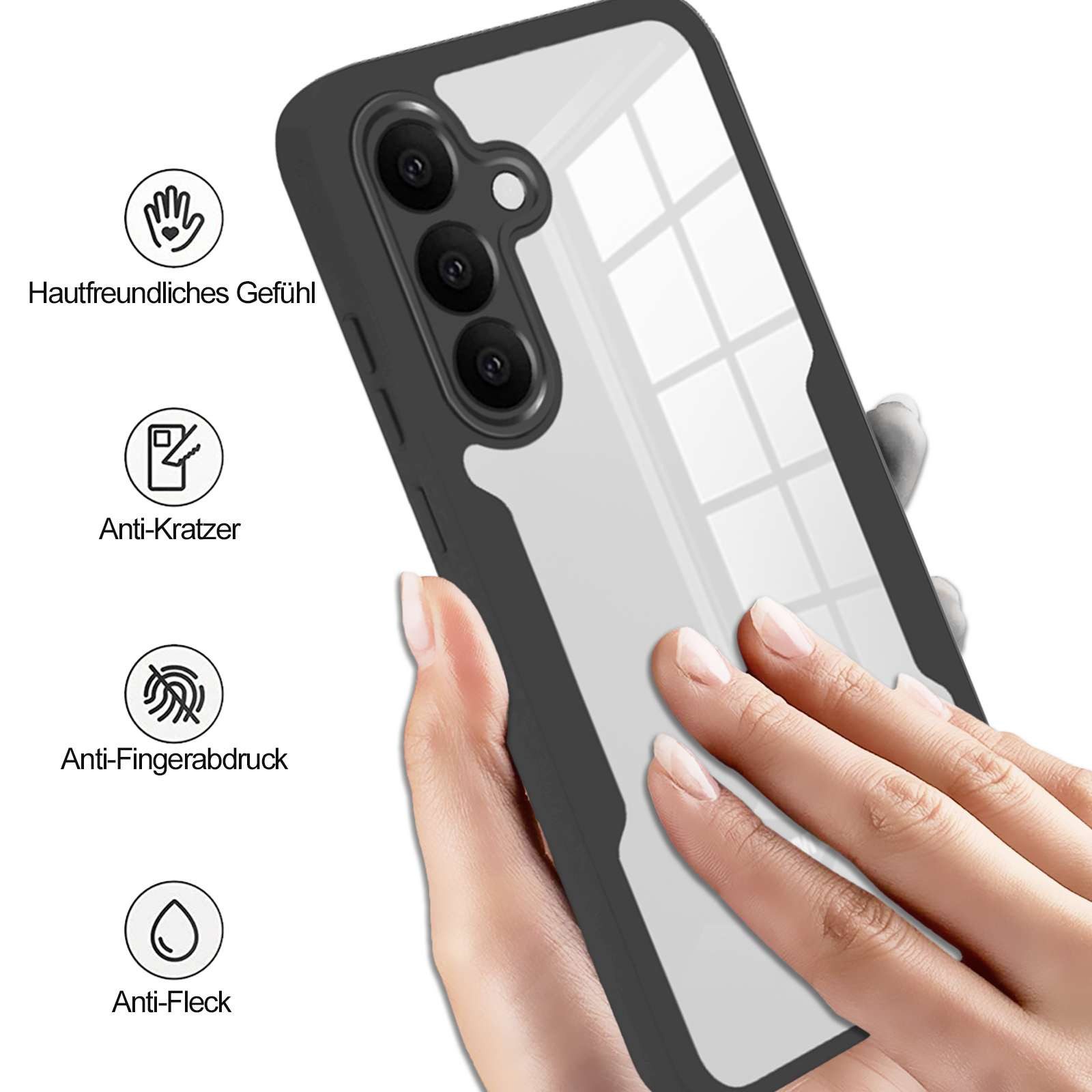betterfon Handyhülle für Samsung Galaxy S25 FE 2-teiliges 360° TPU Schutzcase, Vollschutz Case mit integriertem Displayschutz und klarer Sicht – Bild 4 von 5