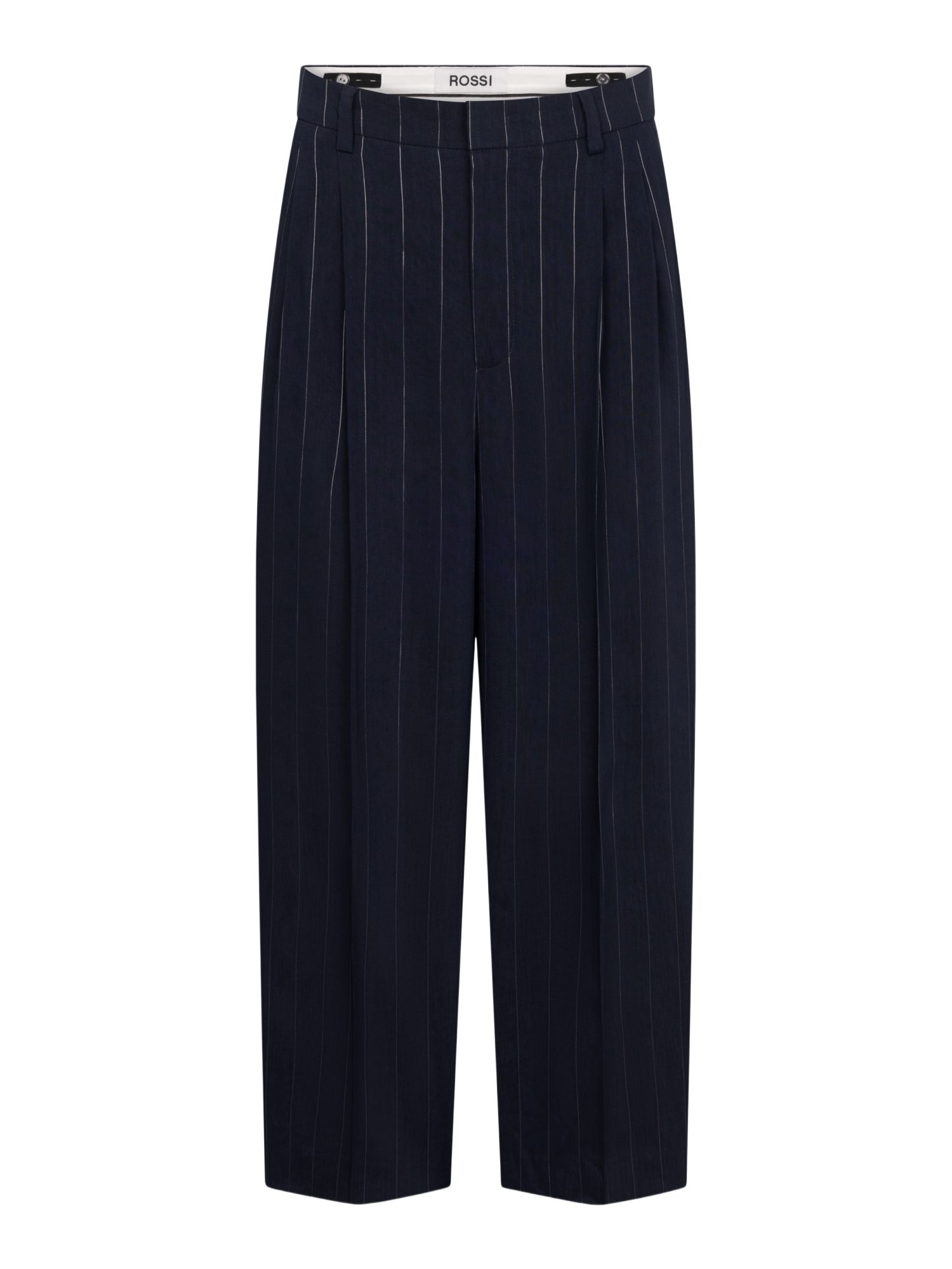 Raffaello Rossi Stoffhose blau, Casual, Leinen, Gestreift, Straight Leg, Hoch