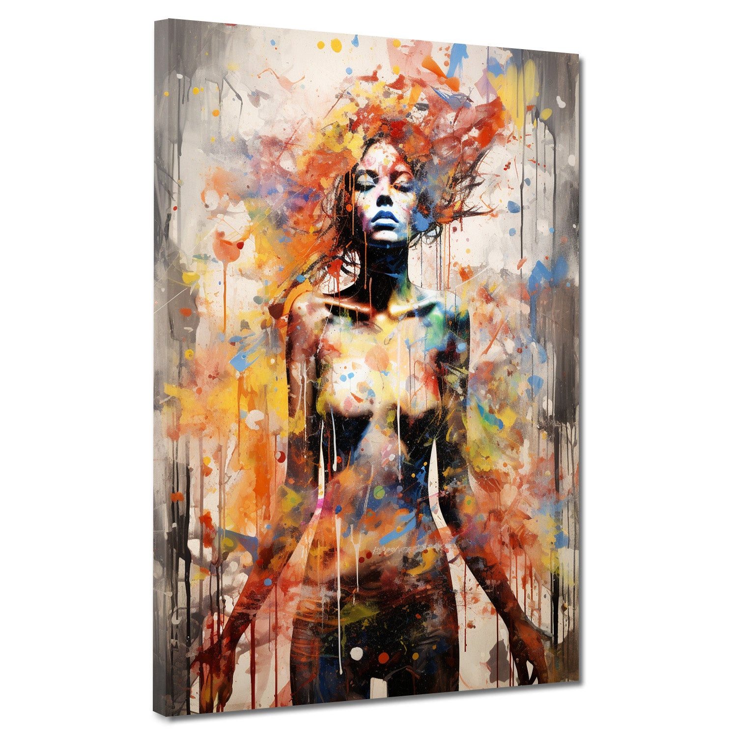 Artedinoi Leinwandbild Frau frontal Pop Art Leinwandbild Wandbild Kunstdruc günstig online kaufen