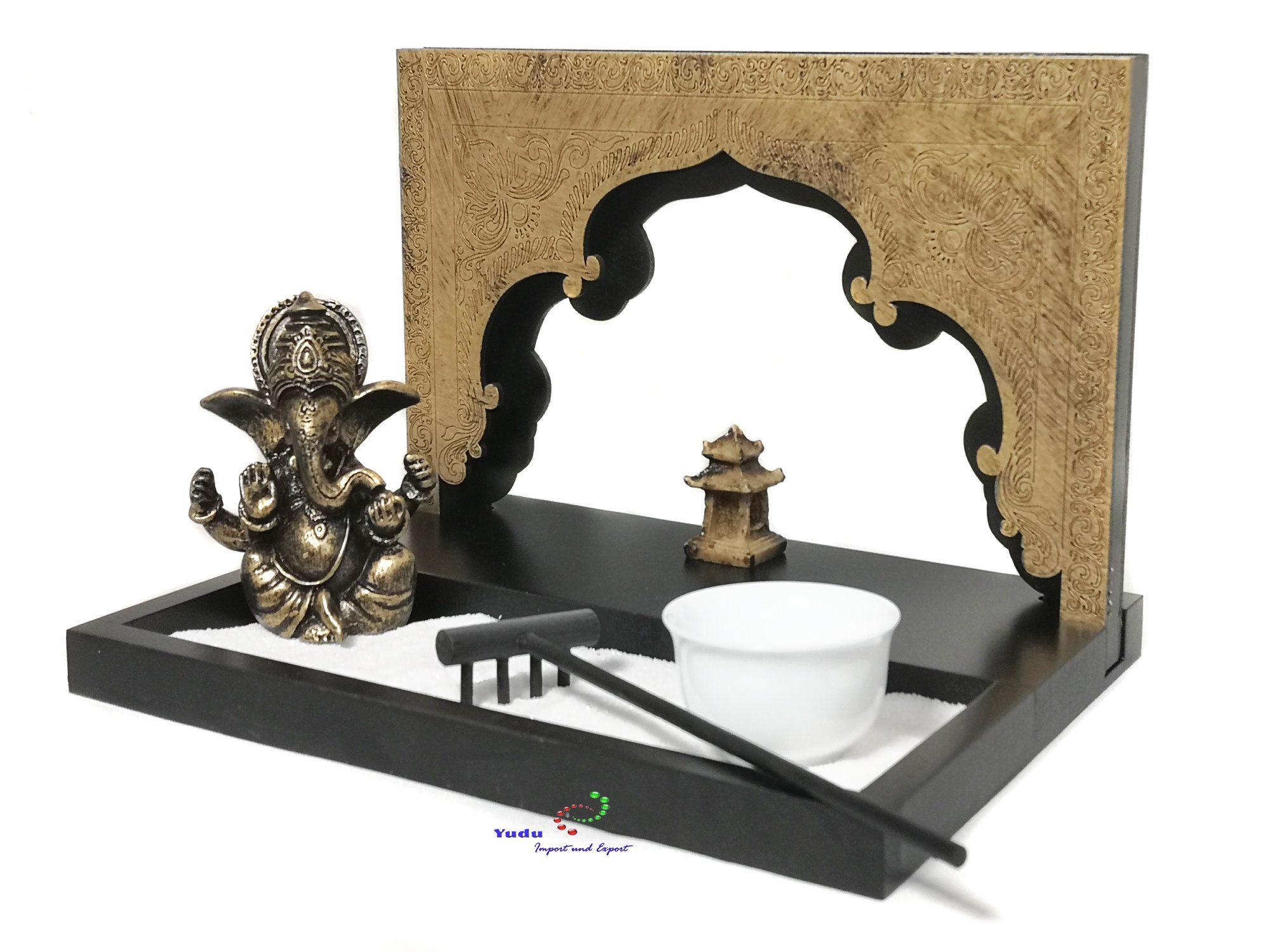 Yudu Dekofigur Zen-Garten mit Ganesha Figur Tempel Sand Nr:HY-1909 günstig online kaufen
