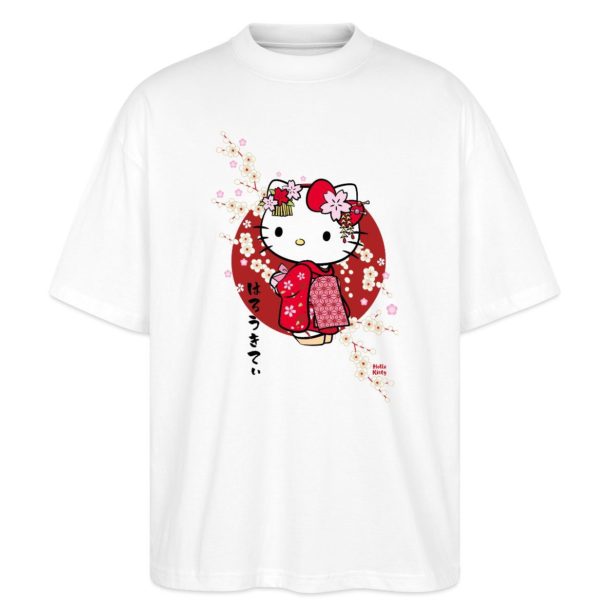 Spreadshirt T-Shirt Hello Kitty Japan Kimono Kirschblüten Oversize Unisex T günstig online kaufen