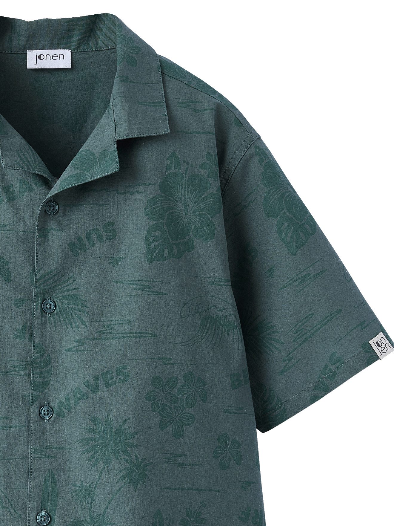 jonen Kurzarmhemd Jungen Hawaiihemd aus Popeline
