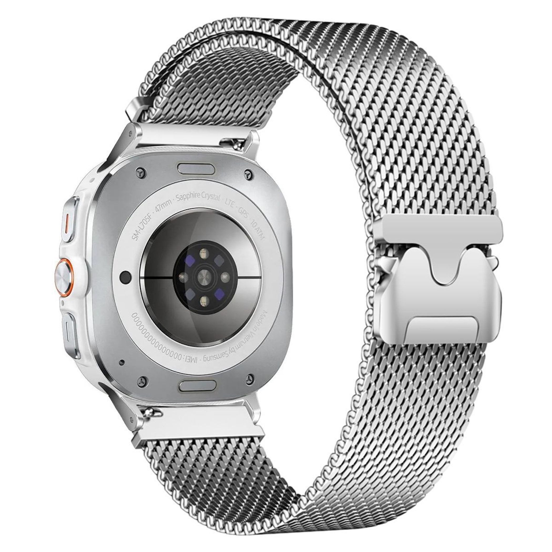 Wigento Smartwatch-Armband Edelstahl für Samsung Galaxy Watch 9 / 8 8Classic Parachute Verschluss, Milanese Geflecht, verstellbar, Parachute Verschluss
