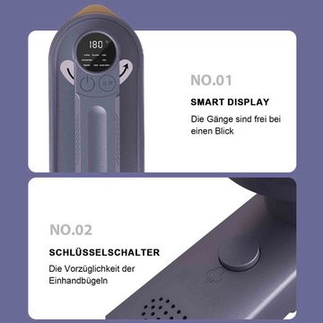 OKWISH Dampfbürste Dampfglätter Mini Bügeleisen Dampfbügeleisen Reisebügeleisen Tragbarer, 1200,00 W, 180° drehbar mit 6 Dampfmodi und LCD für Zuhause und Unterwegs