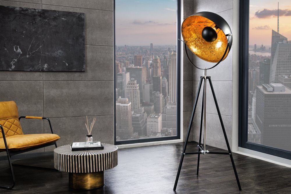 riess-ambiente Stehlampe BIG Wohnzimmer ohne Industrial · Leuchtmittel, schwarz, · mit STUDIO 170cm · Lampenschirm Metall