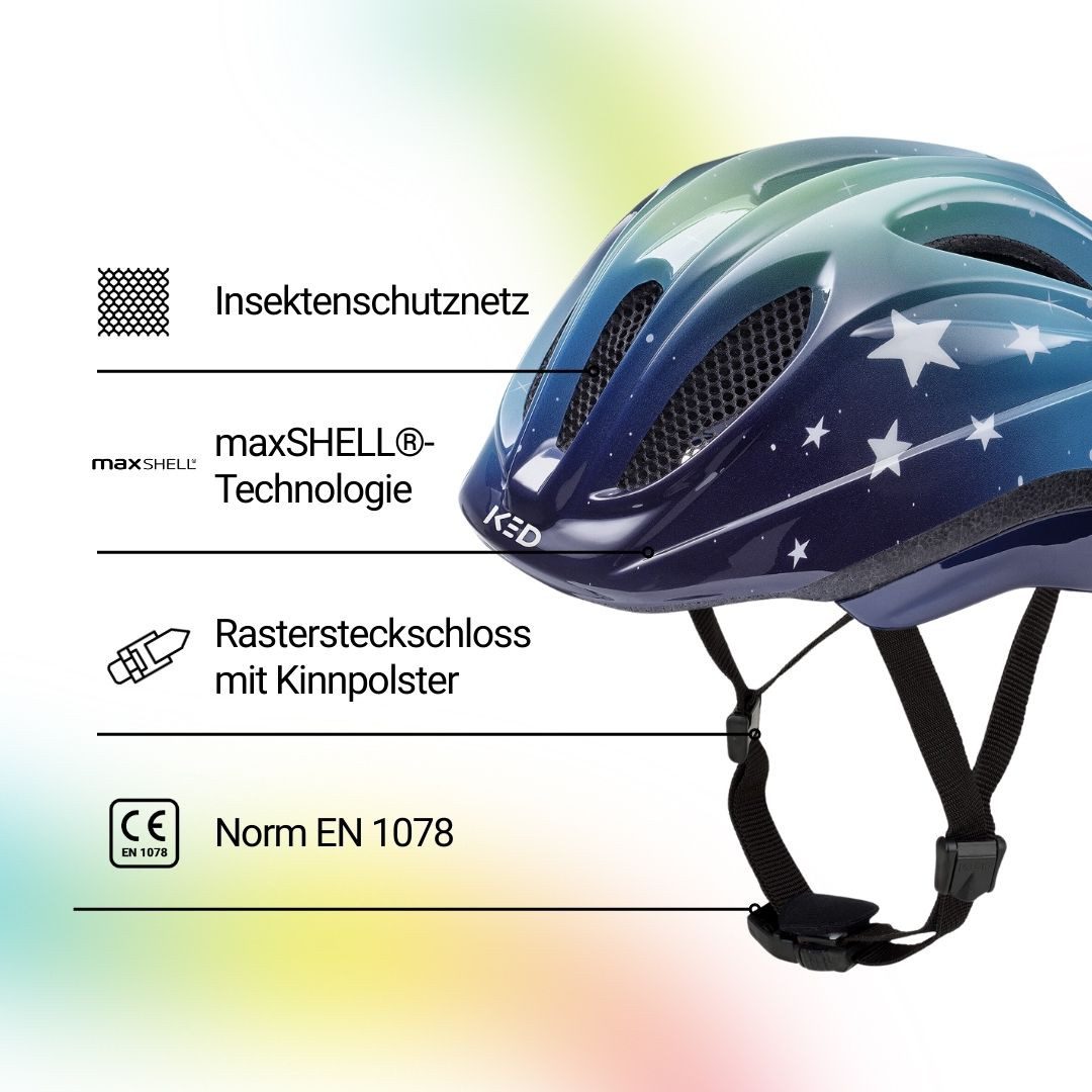 KED Fahrradhelm Meggy II Trend Kinderhelm, LED Rücklicht, MaxShell Technologie Und Präzise Größenverstellung