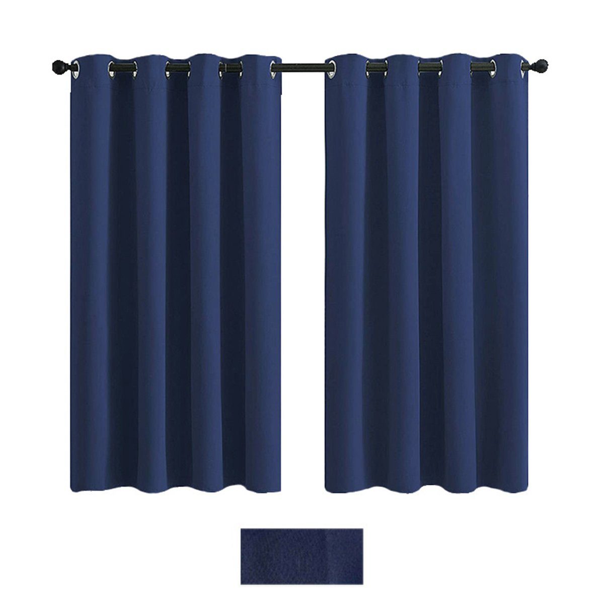 Modern (2 Rosnek, Wohnzimmer Verdunkelung Vorhang Marineblau für HxB:160x130cm,213x130cm,241x130cm Luxus, Schlafzimmer, St), Thermogardine Blickdicht Vorhänge,