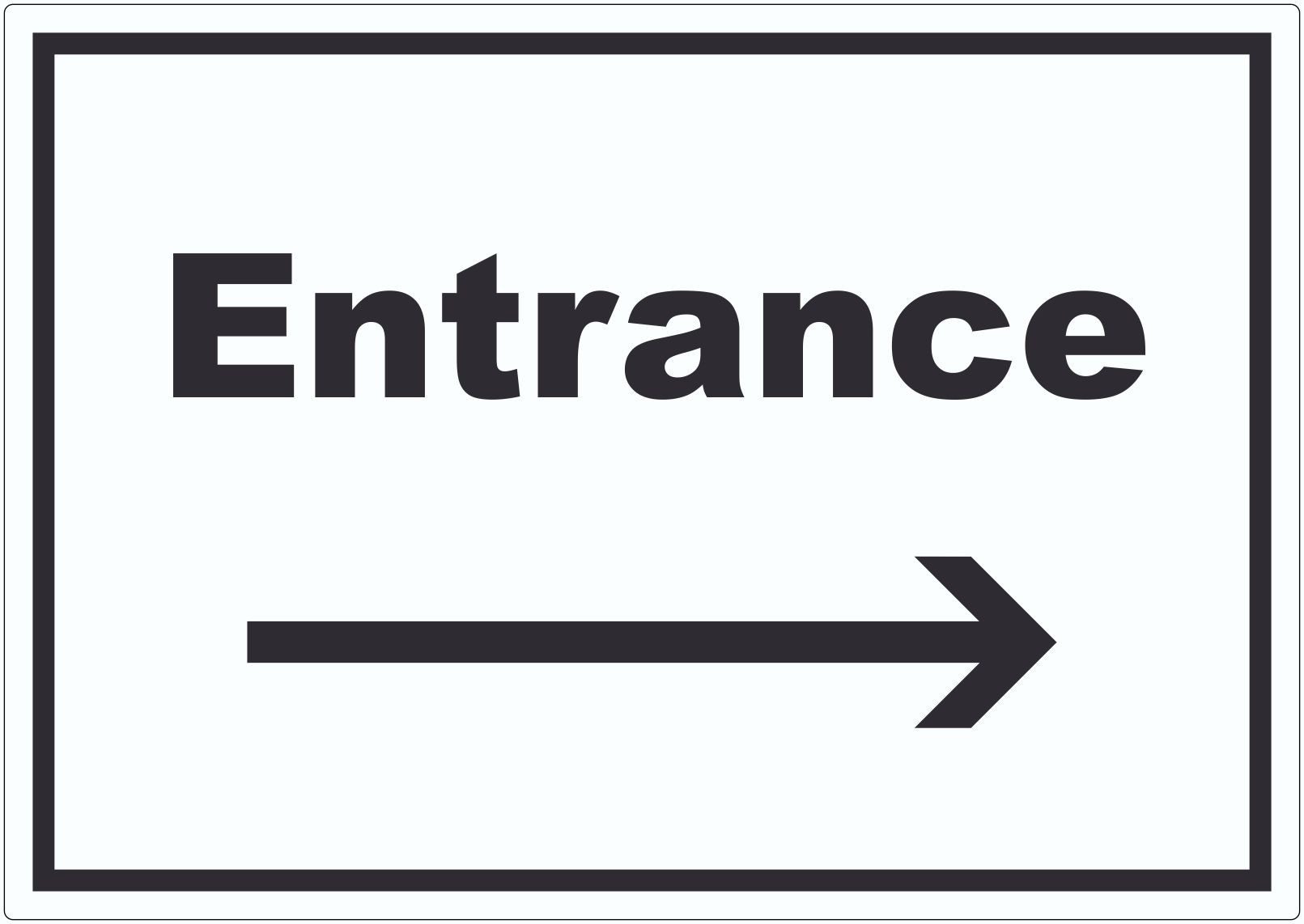 HB-Druck Aufkleber Entrance Aufkleber mit Text und Richtungspfeil rechts waagerecht, wetterfest, UV-beständig, kratzfest
