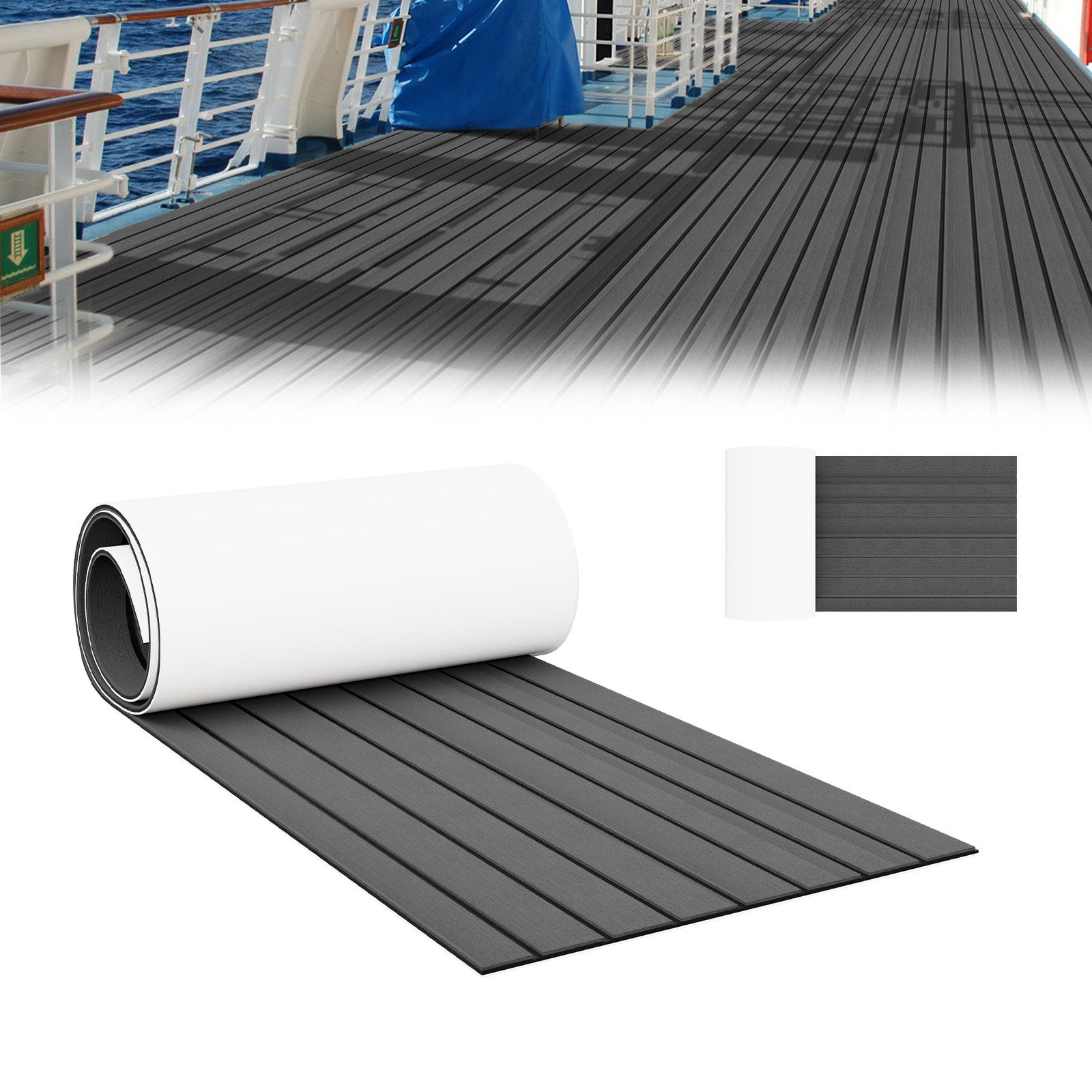 FIVMEN Bodenmatte Eva Schaum Boot Bodenbelag mit 3M Selbstklebende Unterstützung DIY, Faux Teak Material für Schiffe, rutschfeste Marineteppich Bootsmatte