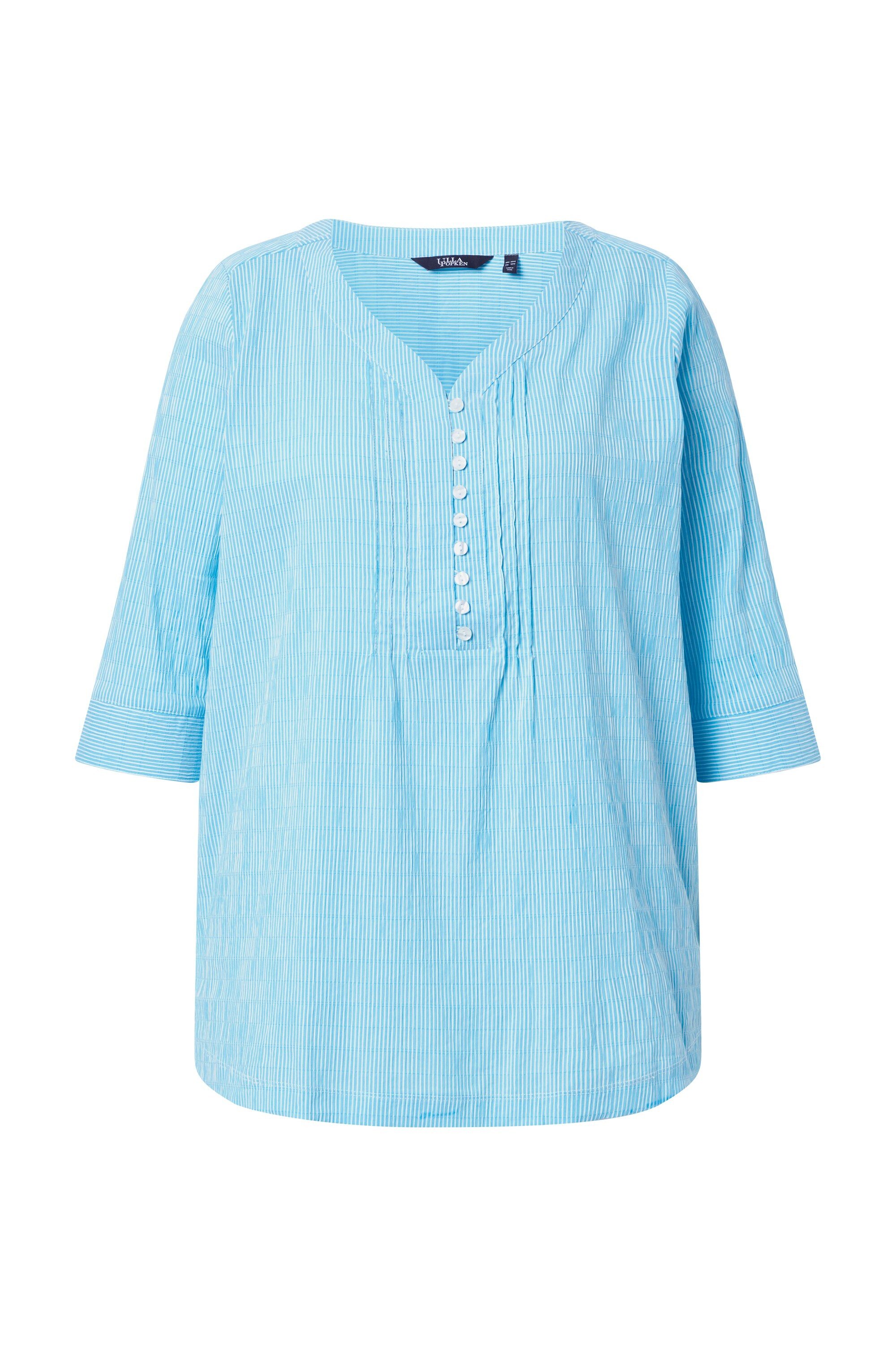 Ulla Popken Tunika Bubble-Tunika Herzausschnitt Biesen 3/4-Arm