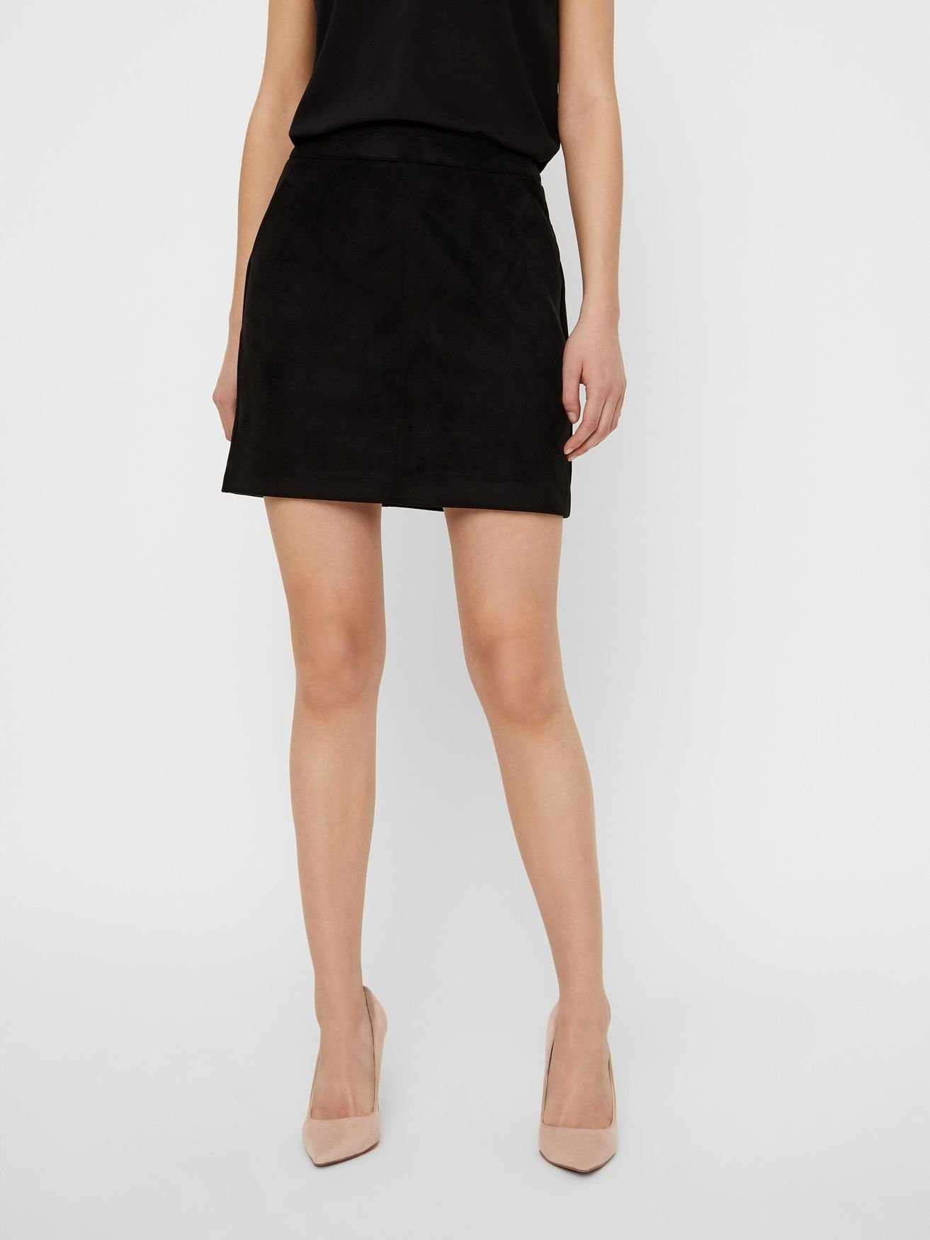 Vero Moda Sommerrock Velours Minirock Feiner Samt Nicki SKIRT VMDONNADINA 5542 in Schwarz-2