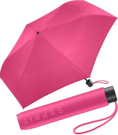 Esprit Stockregenschirm Mini Regenschirm Damen Slimline HW 2023, in den neuen Trendfarben - magenta